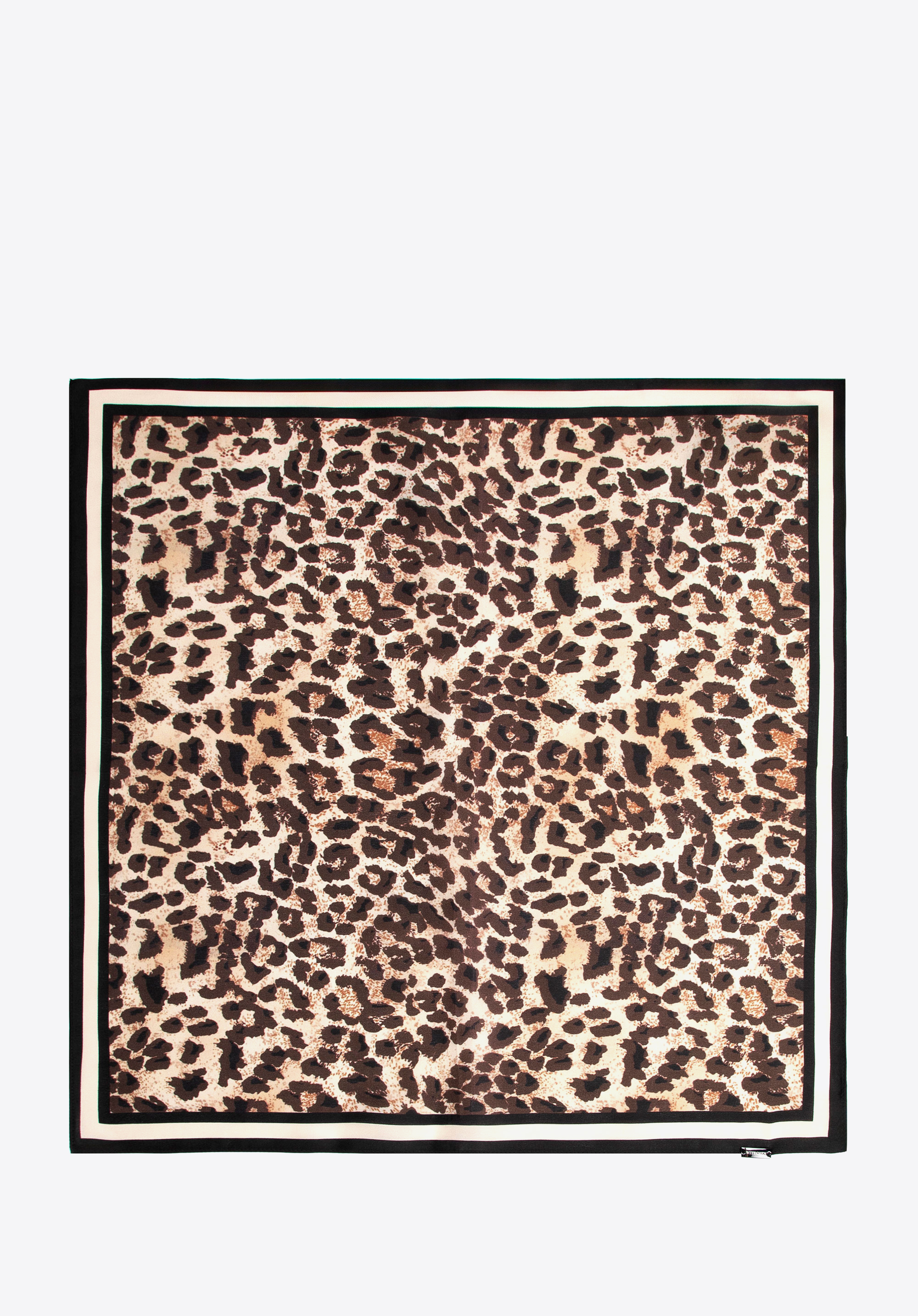 Seidenschal mit Leopardenmuster für Damen, beige-braun, 103-7D-S01-X2, Bild 1