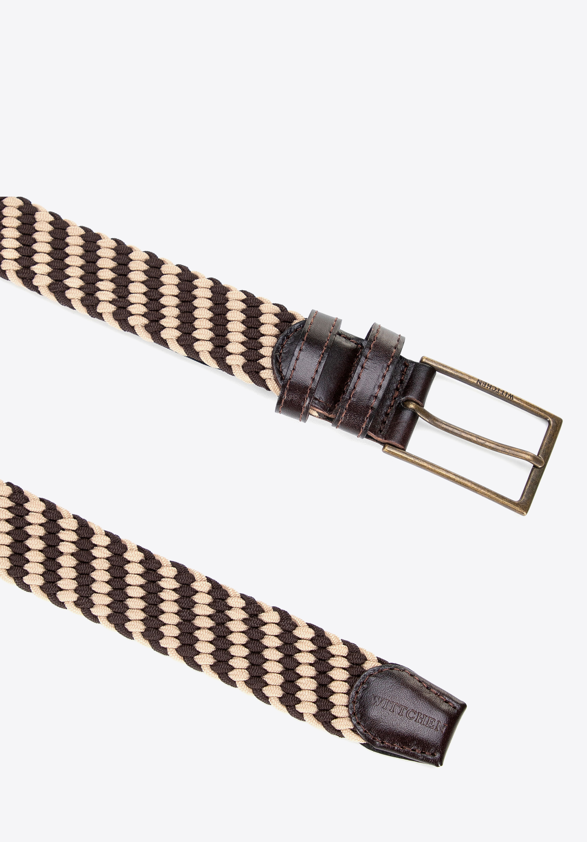 Zweifarbiger Herren-Webstoffgürtel, beige-braun, 101-8M-400-4-11, Bild 1