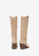 Cowboystiefel aus Wildleder mit Stickereien und spitzer Schuhkappe, beige, 94-D-805-9-37, Bild 4