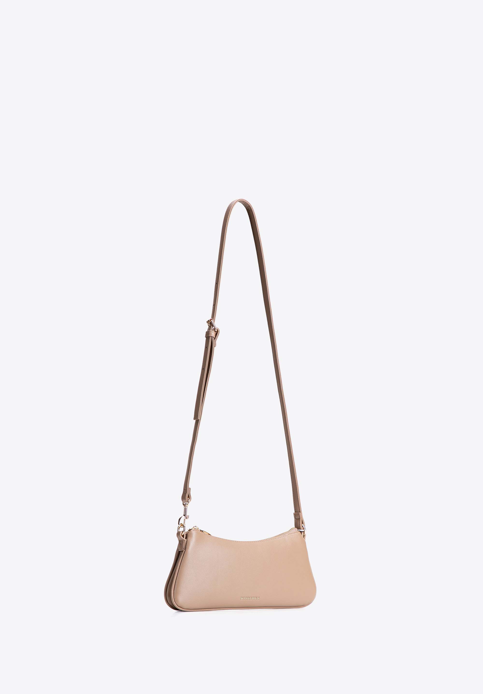 Damen-Baguette-Tasche mit zwei Trageriemen, beige, 104-4Y-500-99, Bild 1