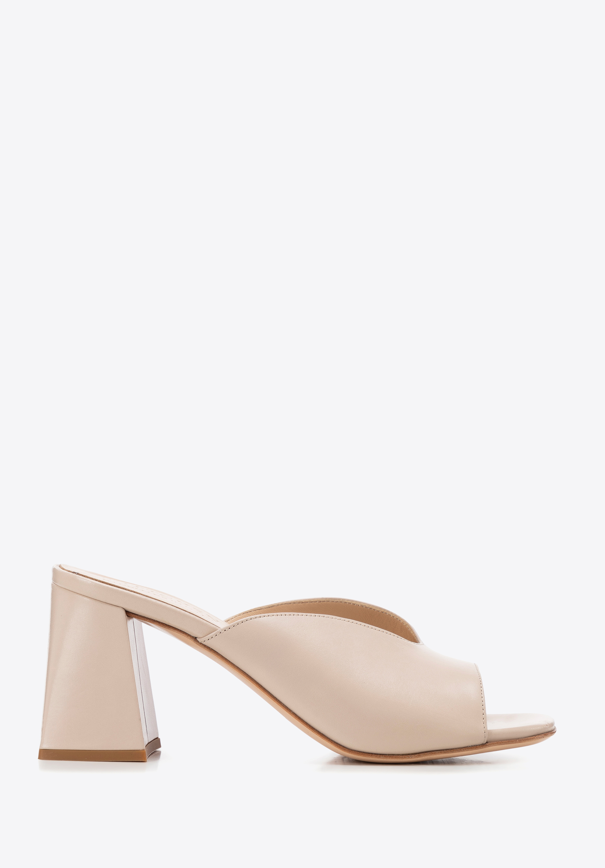 Damen Echtleder Pantoletten mit Absatz, beige, 100-D-112-9-37_5, Bild 1