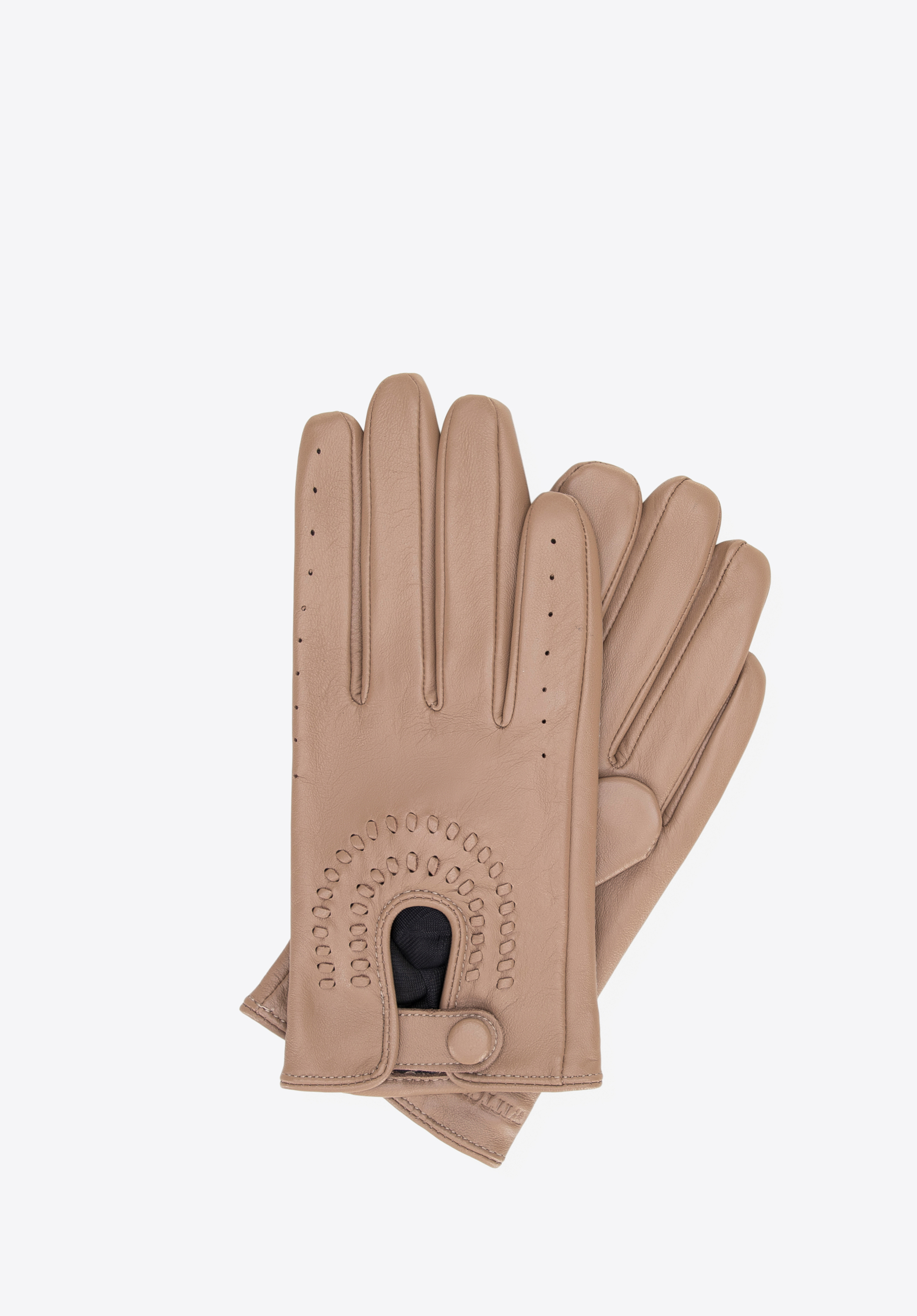 Damen-Fahrhandschuhe aus Leder, beige, 45-6L-210-9-M, Bild 1