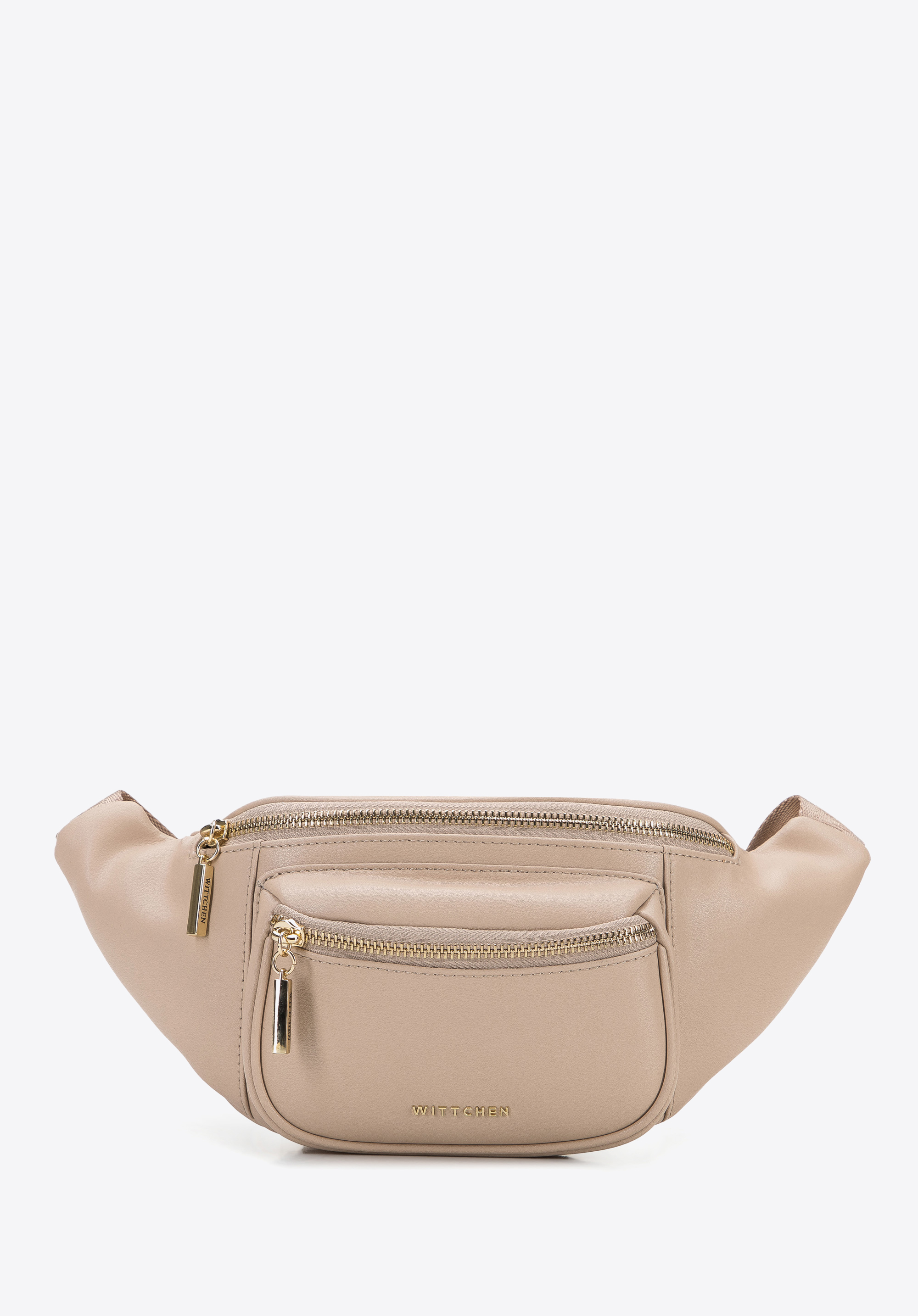 Gürteltasche aus Leder mit Tasche, beige, 96-4E-616-9, Bild 1