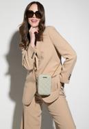 Damen-Handtasche aus gestepptem Jeansstoff man einer Kette, beige, 95-2Y-703-8, Bild 15