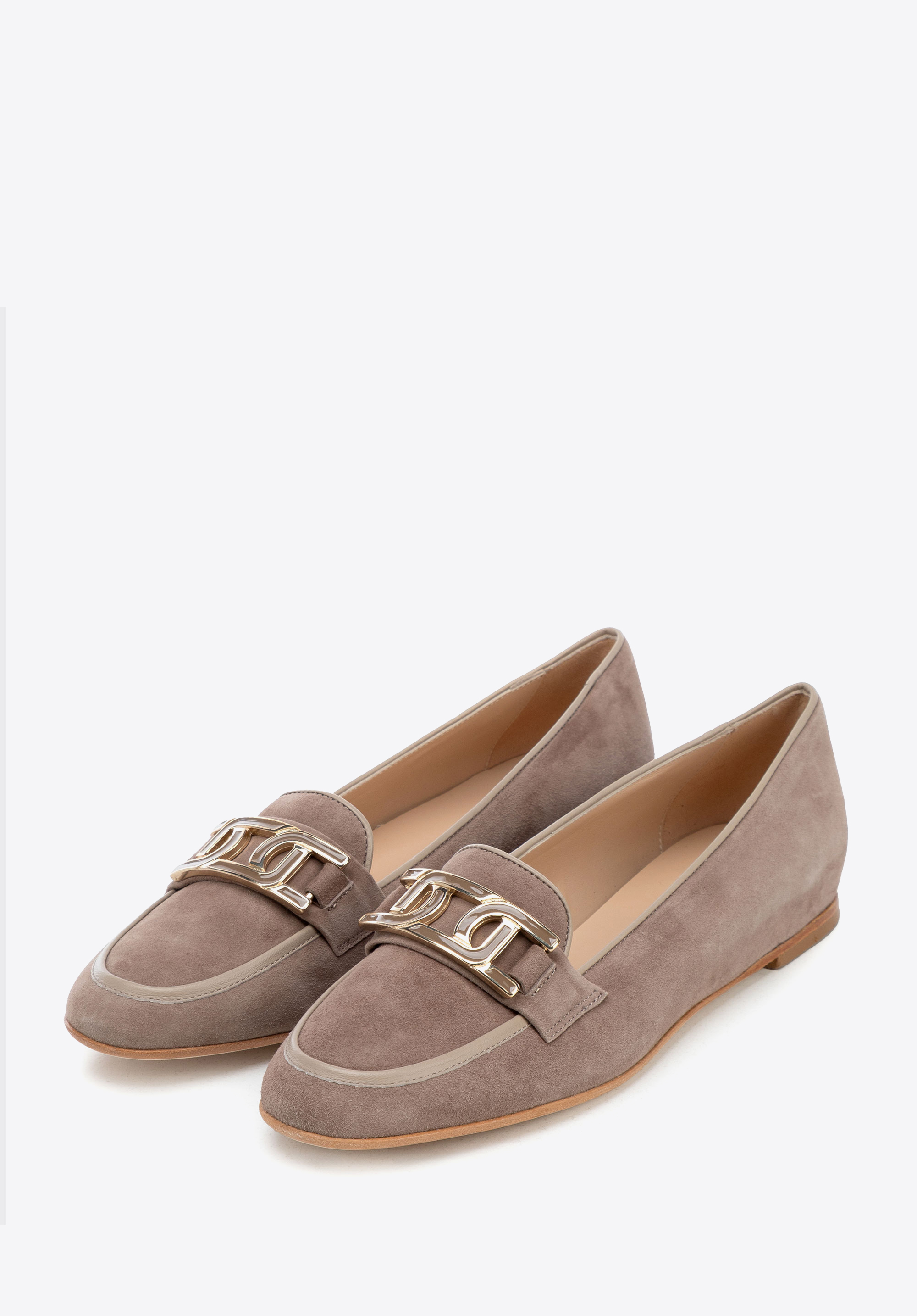 Damen-Ledermokassins mit flachem Absatz, beige, 100-D-104-9-38, Bild 1