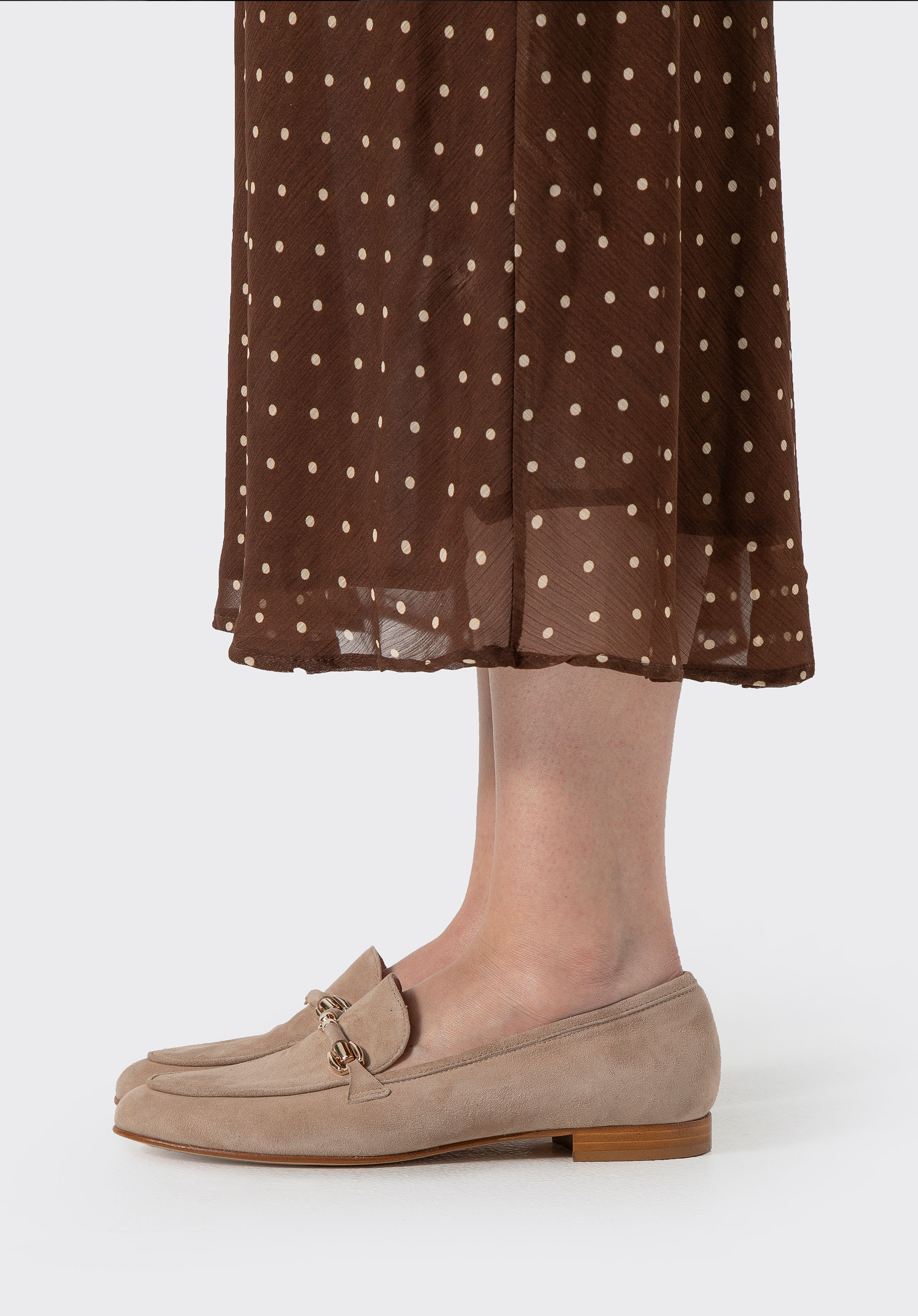Damen-Loafer aus Wildleder mit Ziernieten, beige, 102-D-101-9-38, Bild 1