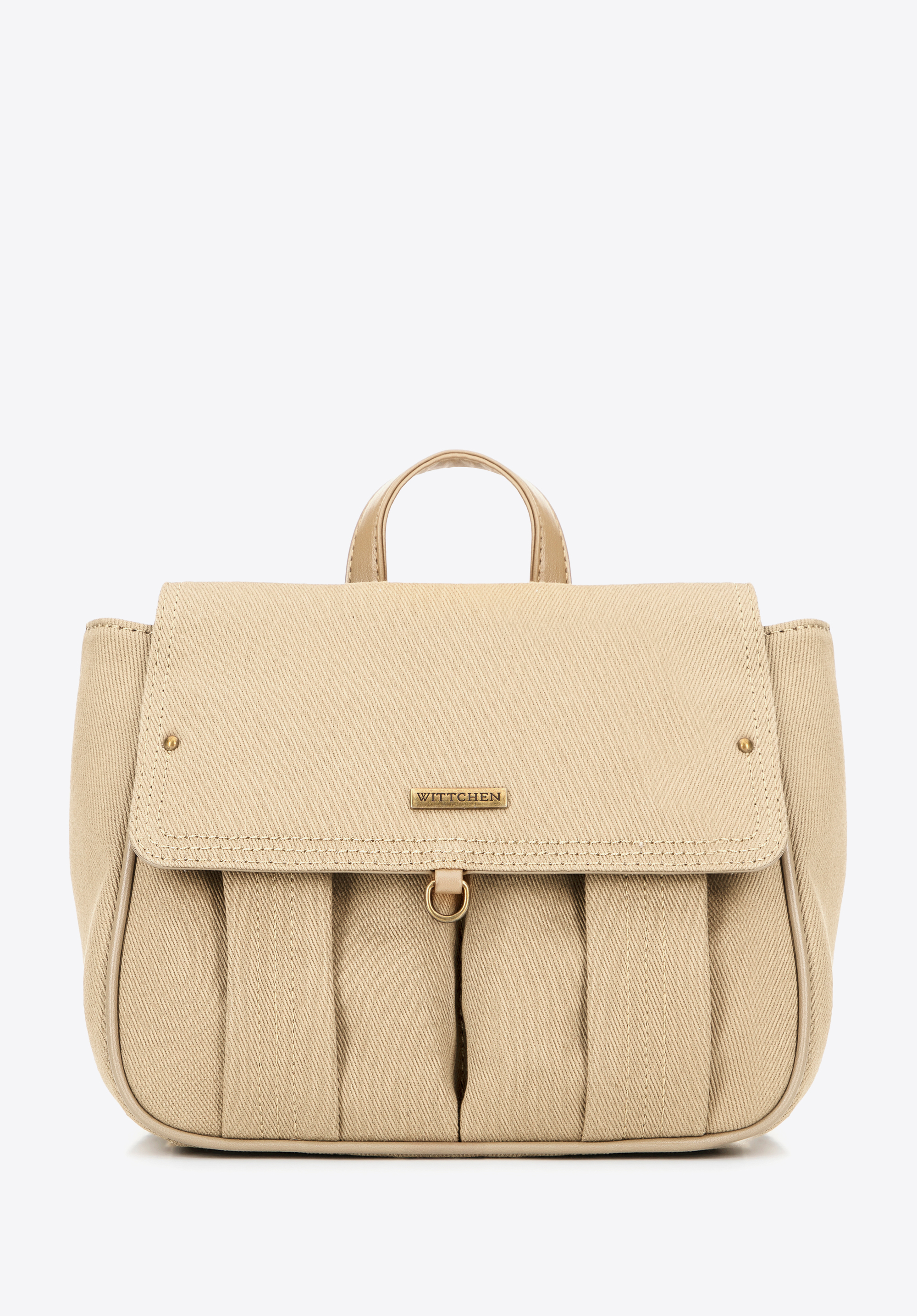 Damen-Mini-Rucksack mit Klappe, beige, 100-4Y-441-9, Bild 1