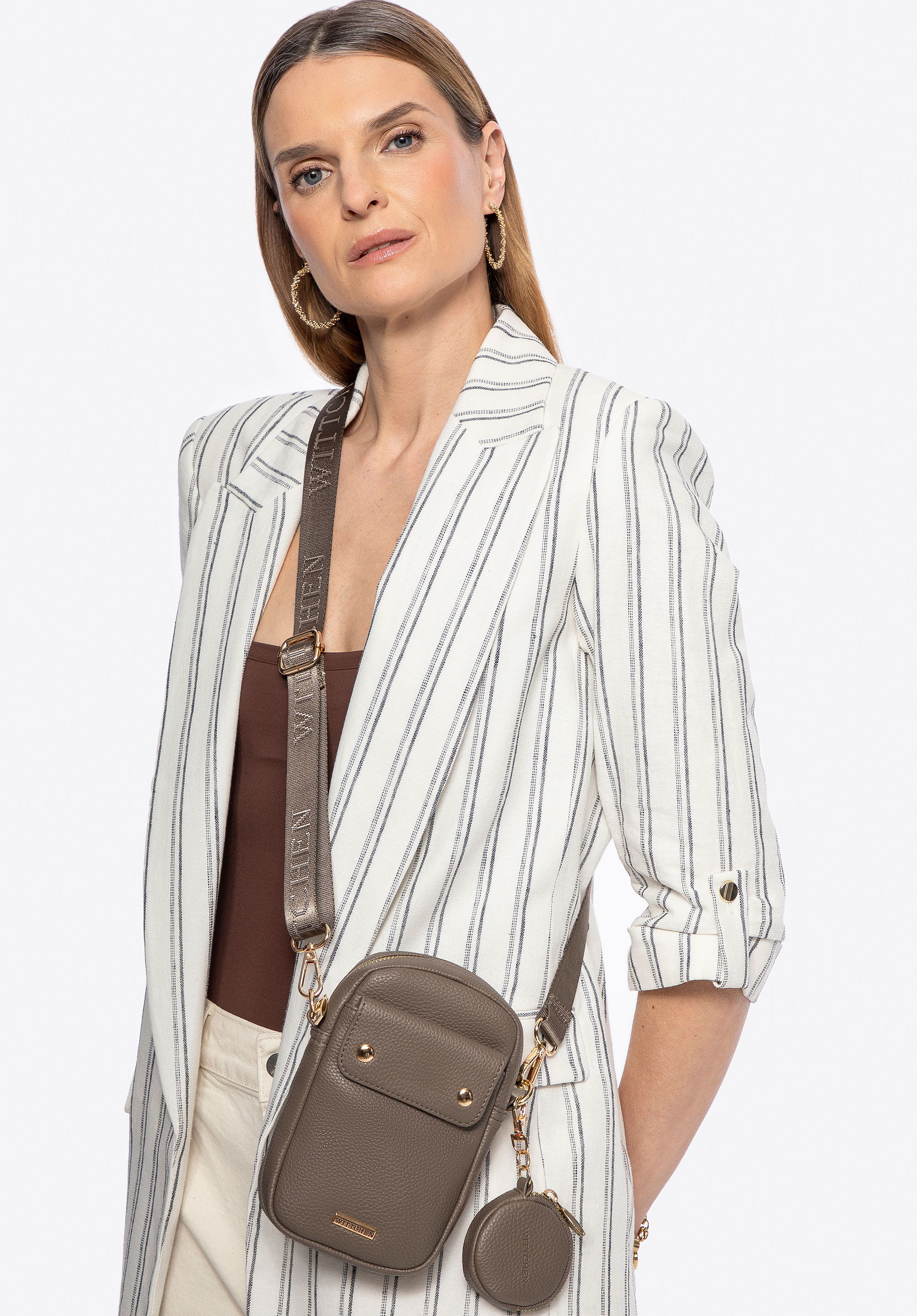 Damen-Mini-Tasche aus Öko-Leder, beige, 100-2Y-011-9, Bild 1
