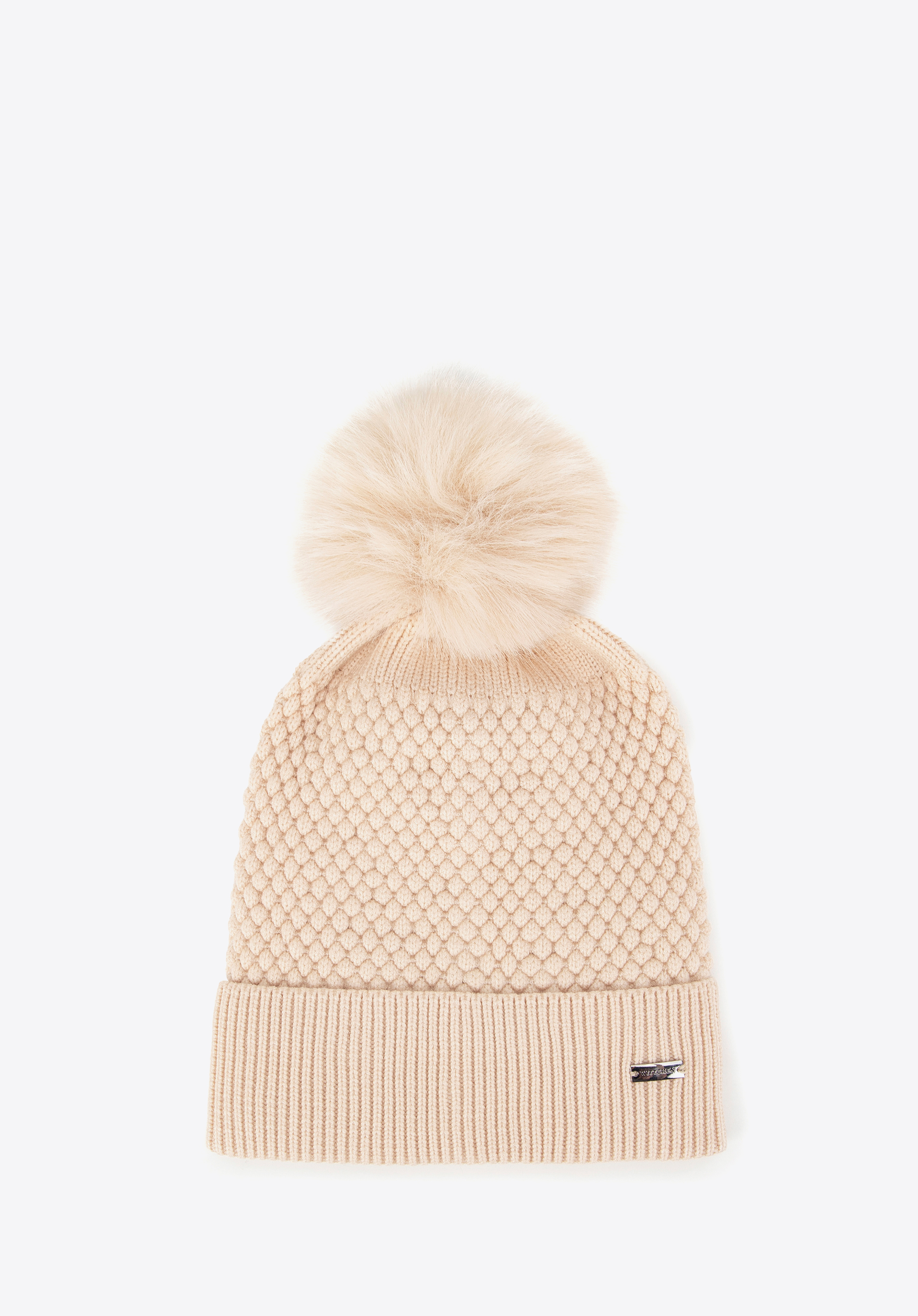 Damen-Mütze aus Viskosemischgewebe, beige, 99-HF-005-8, Bild 1