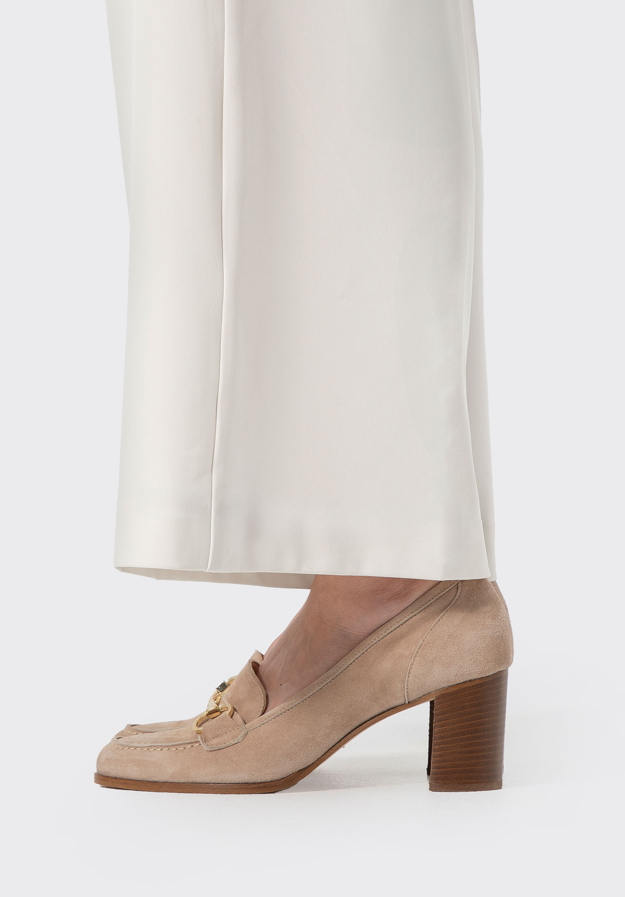 Damen-Pumps aus Wildleder mit Blockabsatz, beige, 102-D-102-9-39, Bild 1