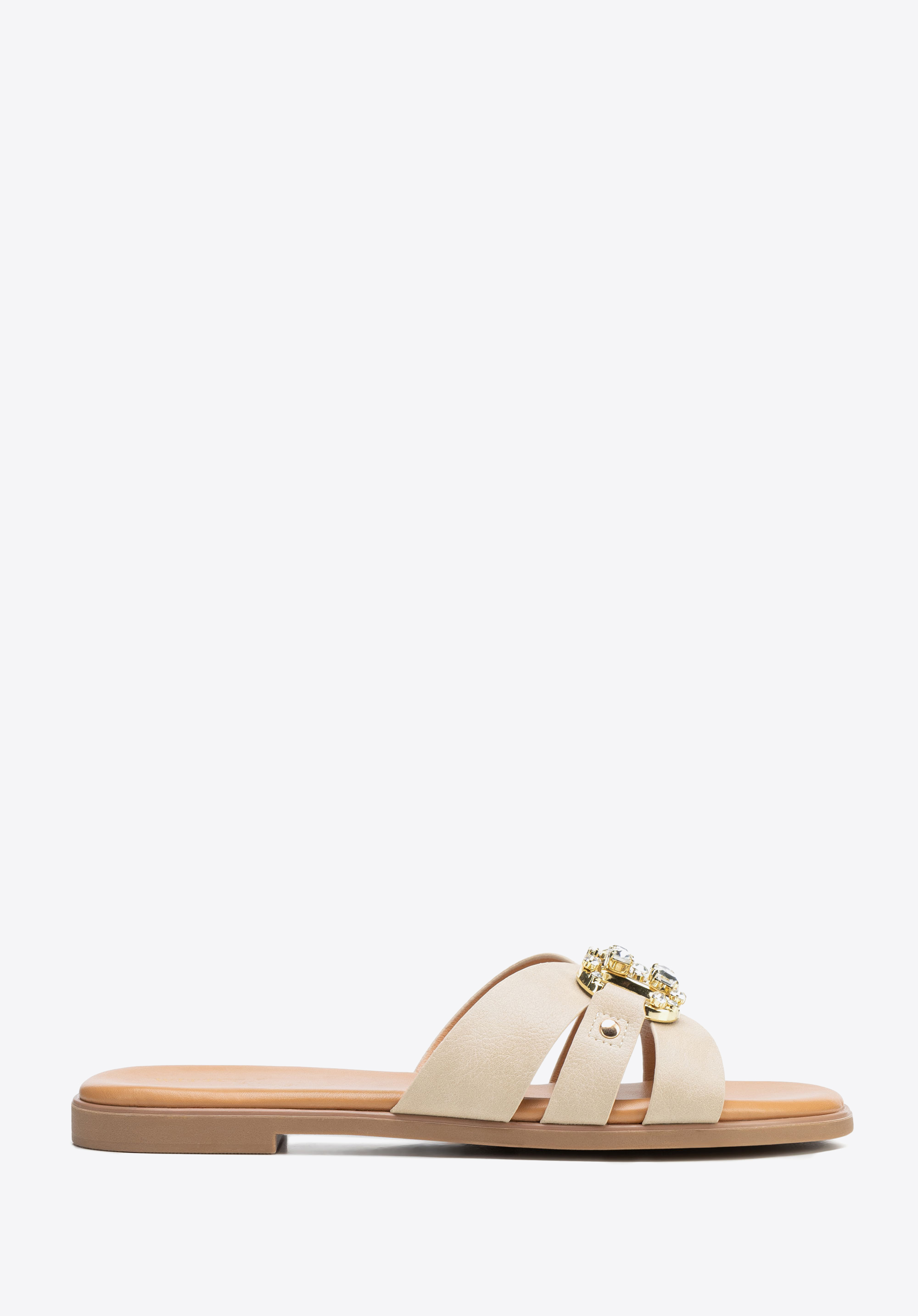 Damen-Flip-Flops aus Öko-Leder, beige, 100-DP-205-9-40, Bild 1