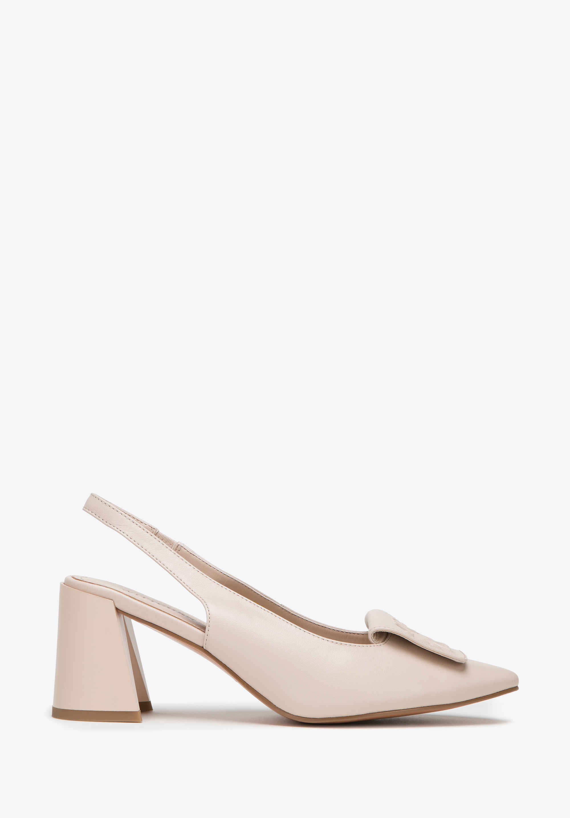 Damen-Pumps aus Leder mit Monogramm, beige, 98-D-967-9-39, Bild 1