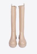 Damen-Stiefel aus Leder mit dicker Sohle, beige, 95-D-511-9-40, Bild 3