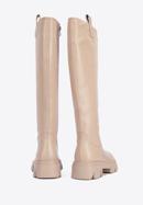 Damen-Stiefel aus Leder mit dicker Sohle, beige, 95-D-511-9-40, Bild 4