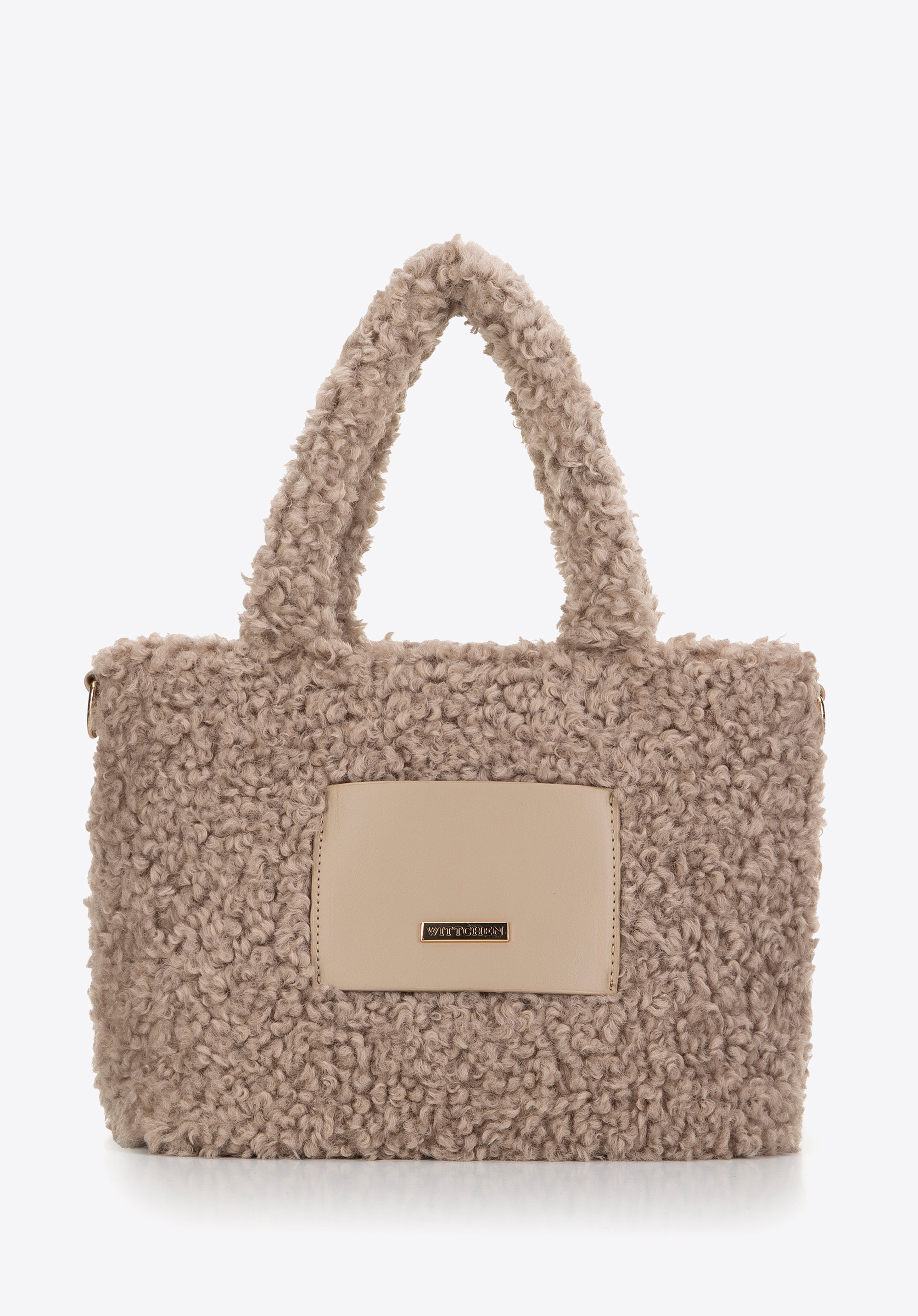 Damen-Umhängetasche aus Kunstfell, beige, 99-4Y-420-9, Bild 1