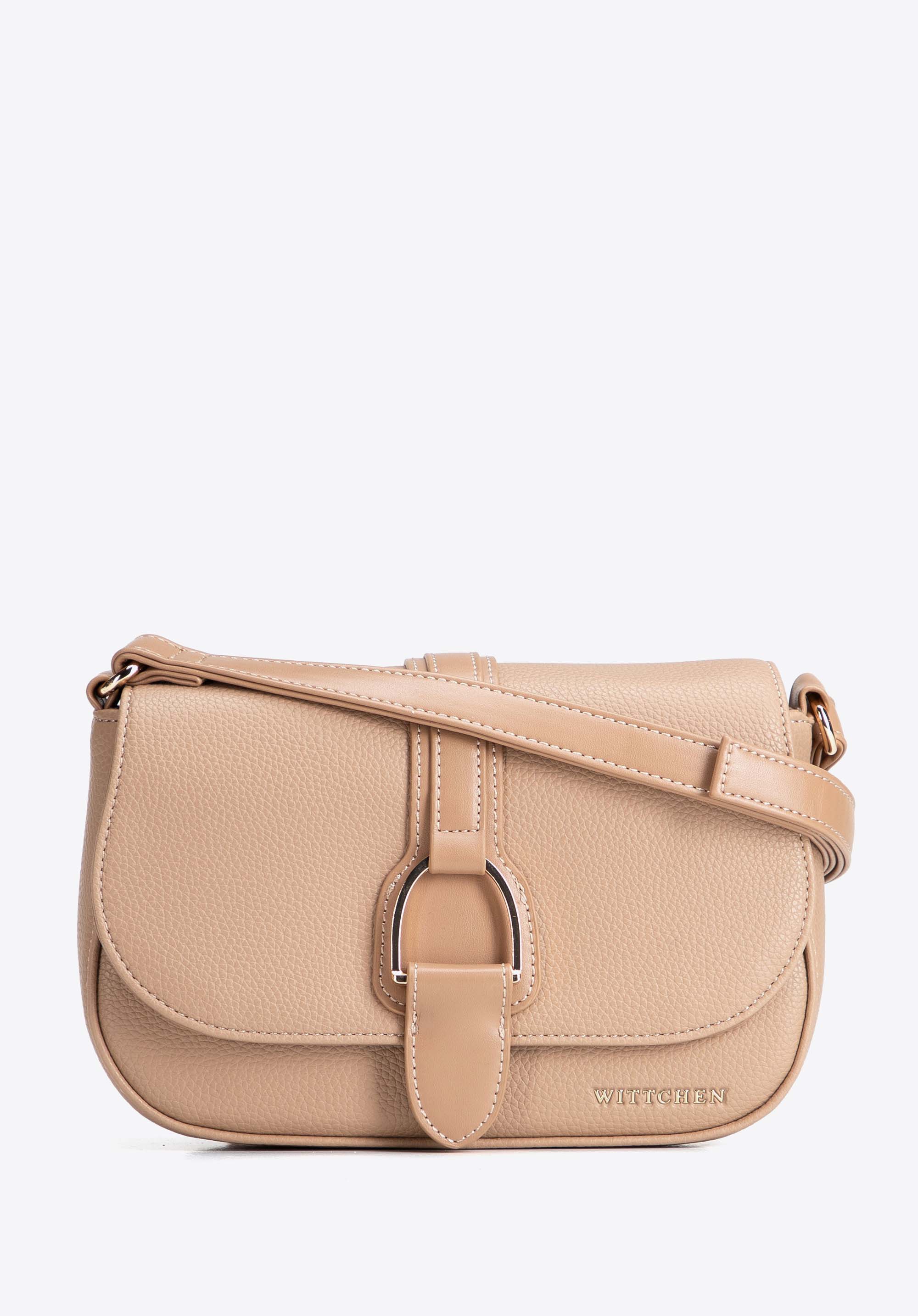 Damen-Umhängetasche mit dekorativem Verschluss, beige, 103-4Y-513-9, Bild 1