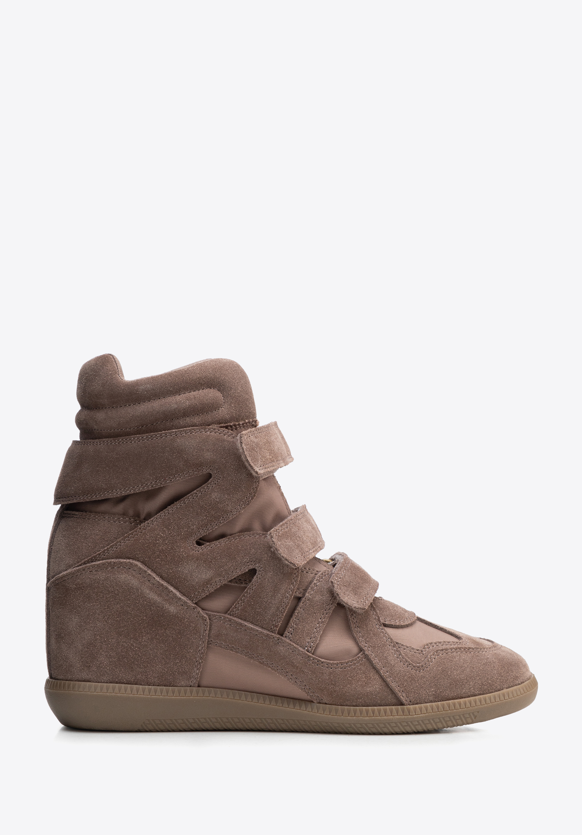 Damen-Wildleder-Keilstiefeletten, dunkelbeige, 103-D-369-9-39, Bild 1