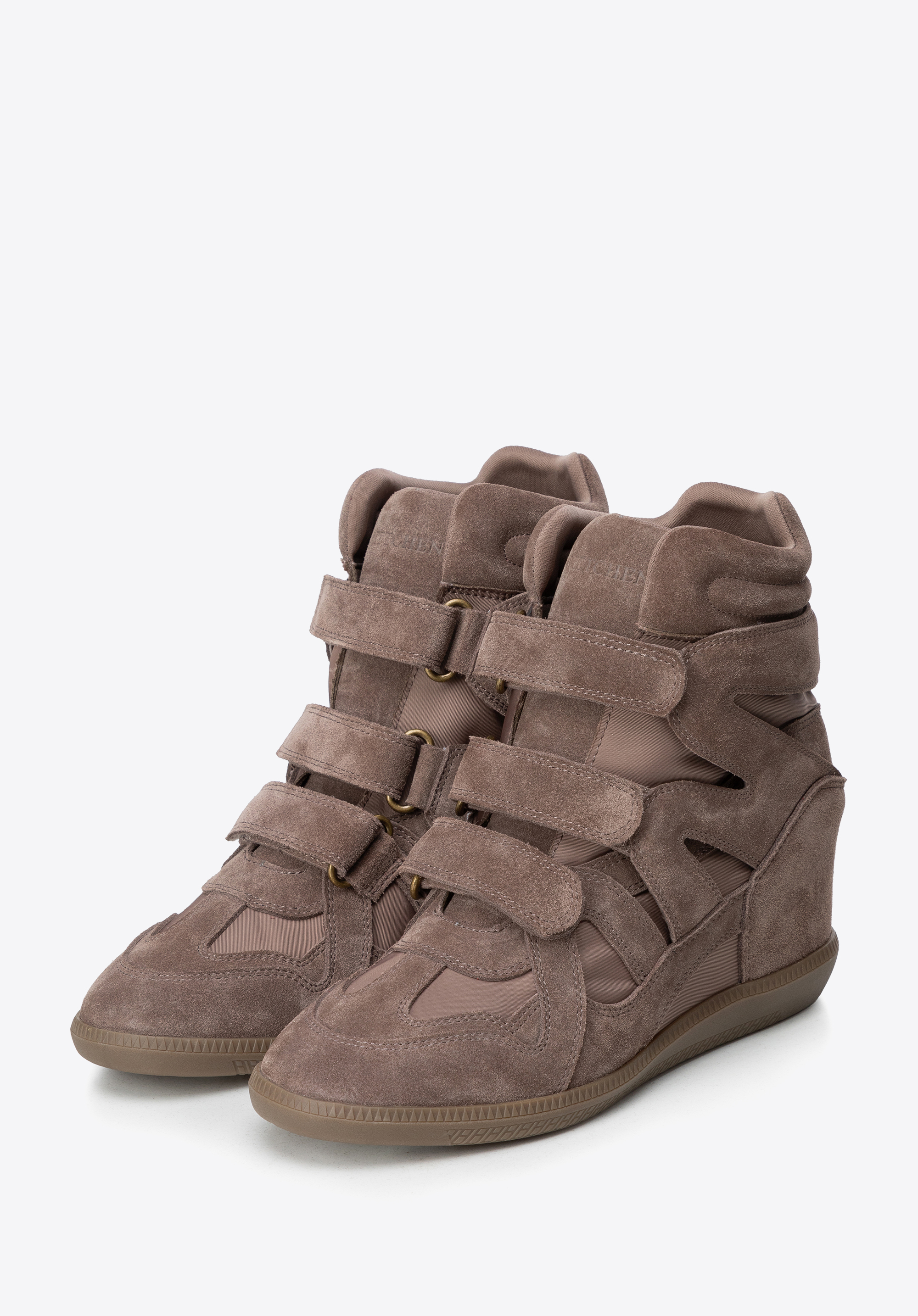 Damen-Wildleder-Keilstiefeletten, dunkelbeige, 103-D-369-9-39, Bild 1