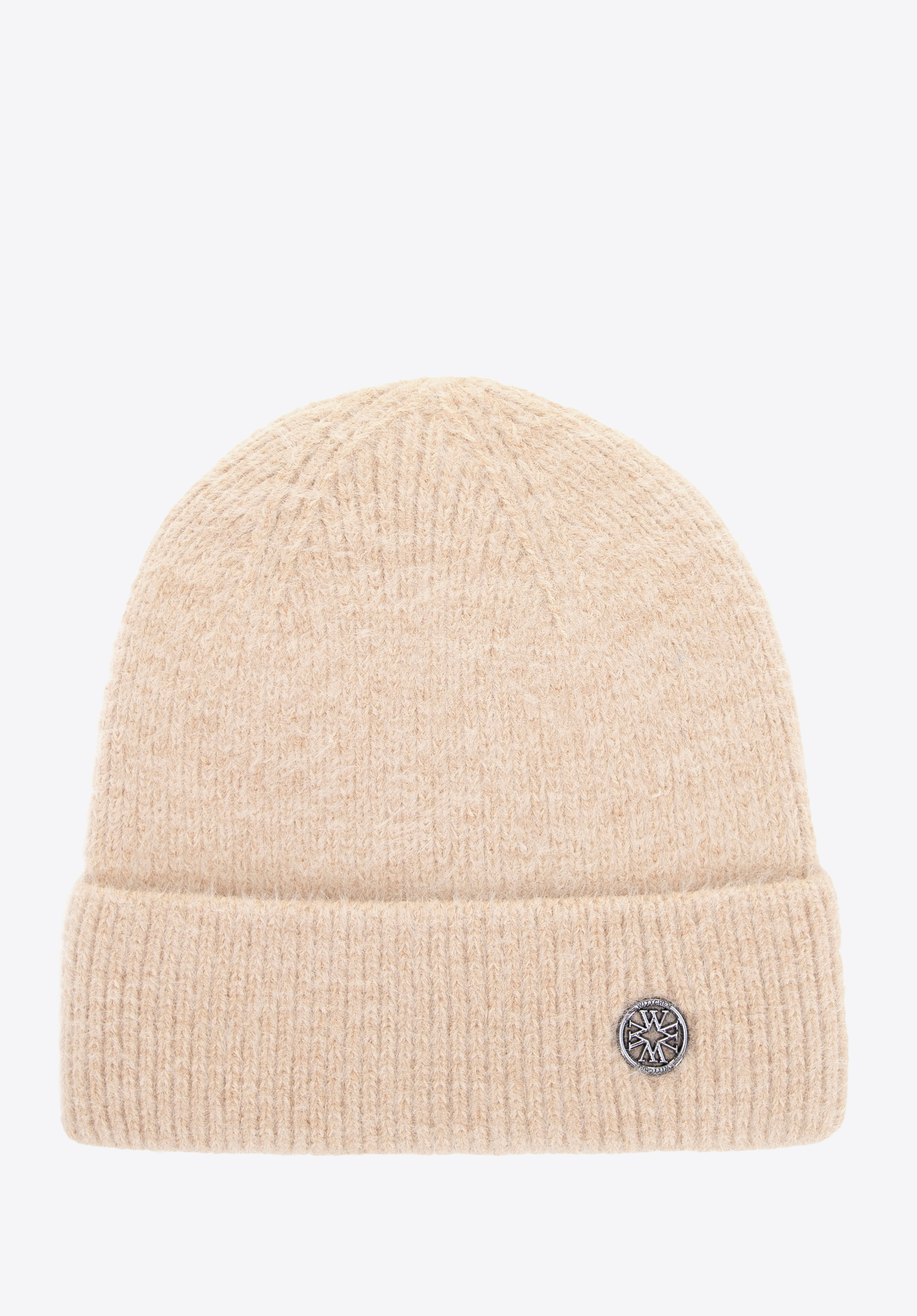 Damen Wintermütze aus weichem Stoff, beige, 101-HF-202-9, Bild 1