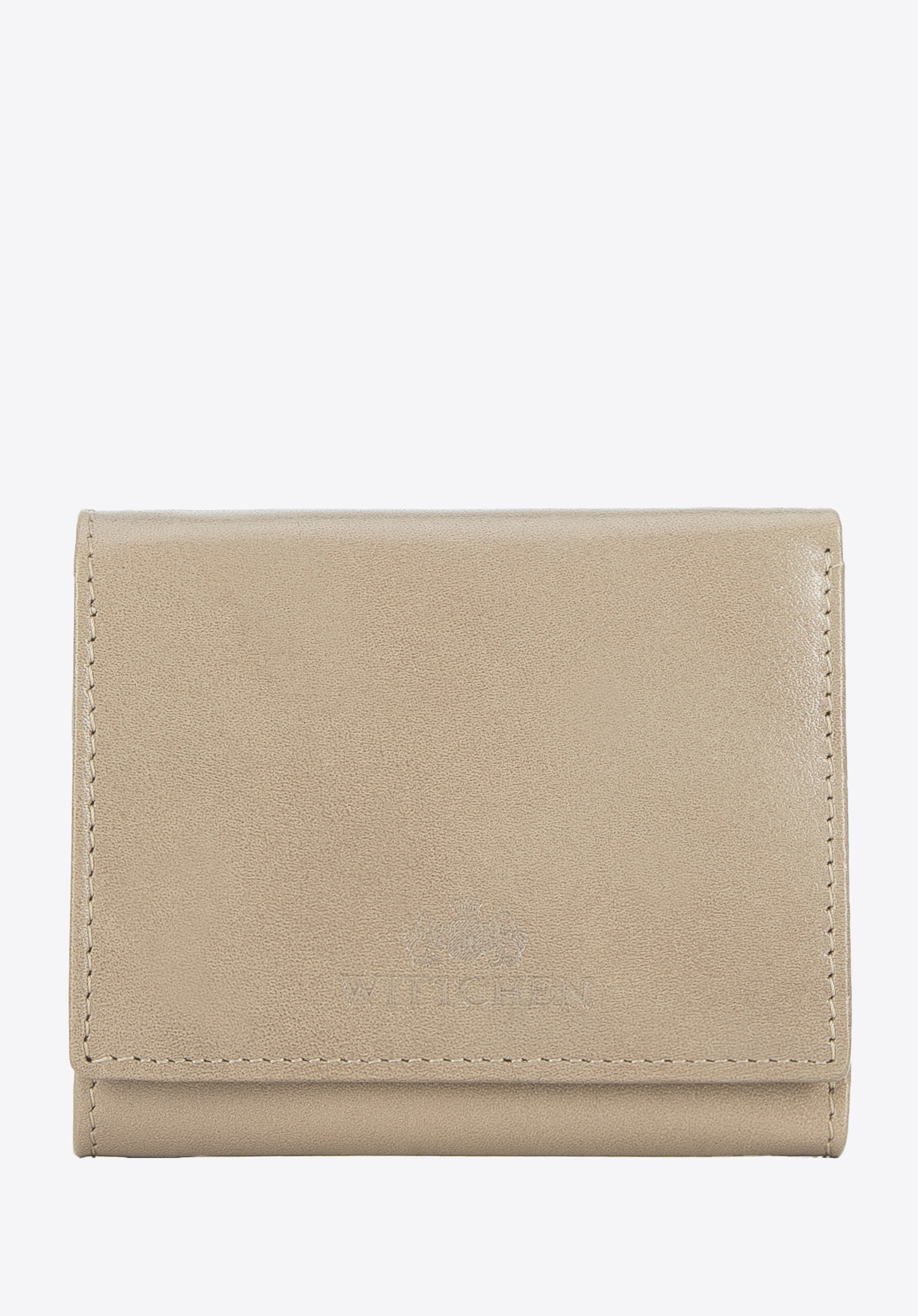 Damengeldbörse aus Glattleder mit Druckknopf, beige, 14-1-066-LB, Bild 1