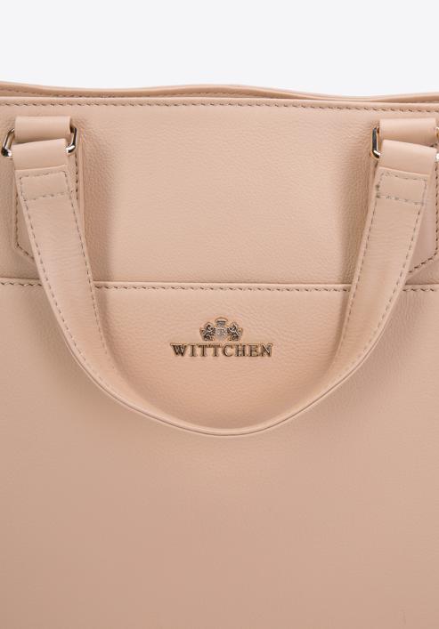 Damenhandtasche aus Leder., beige, 97-4E-016-9, Bild 4