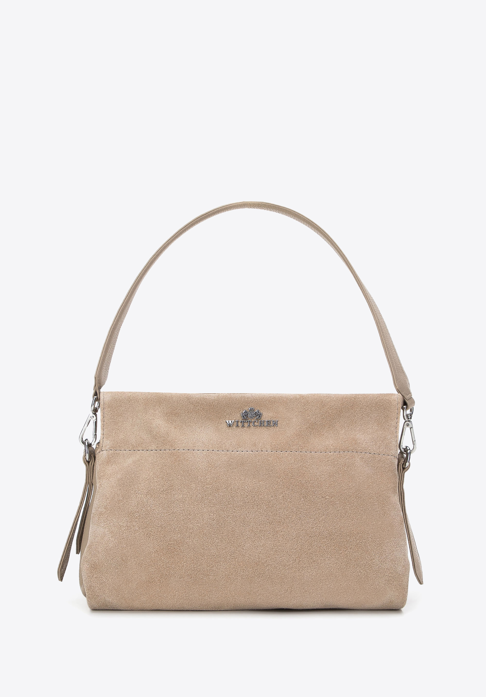 Damenhandtasche aus weichem Leder, beige, 95-4E-022-9, Bild 1