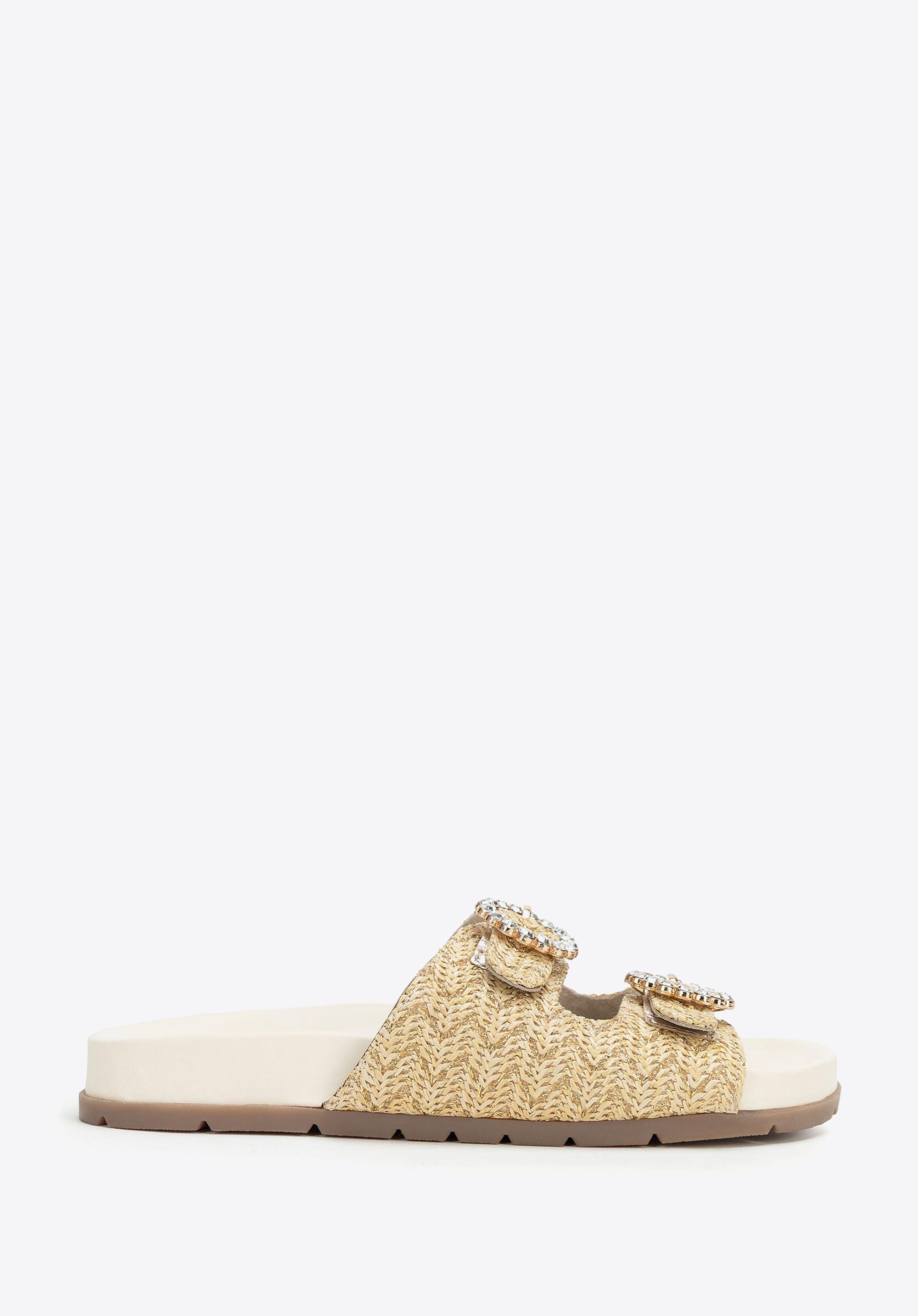 Damensandalen aus Kunstbast, beige, 100-D-704-9-39, Bild 1