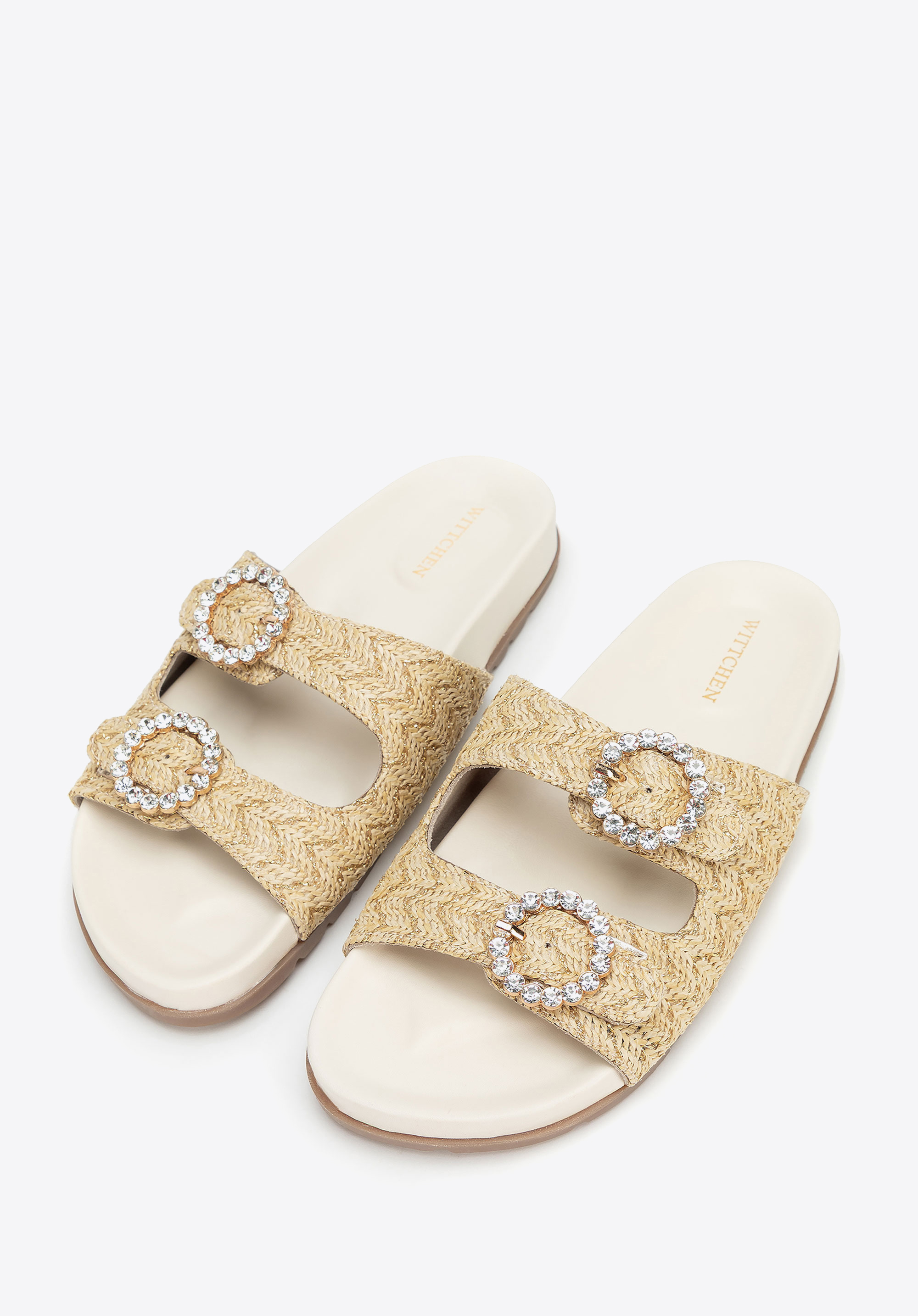 Damensandalen aus Kunstbast, beige, 100-D-704-9-39, Bild 1