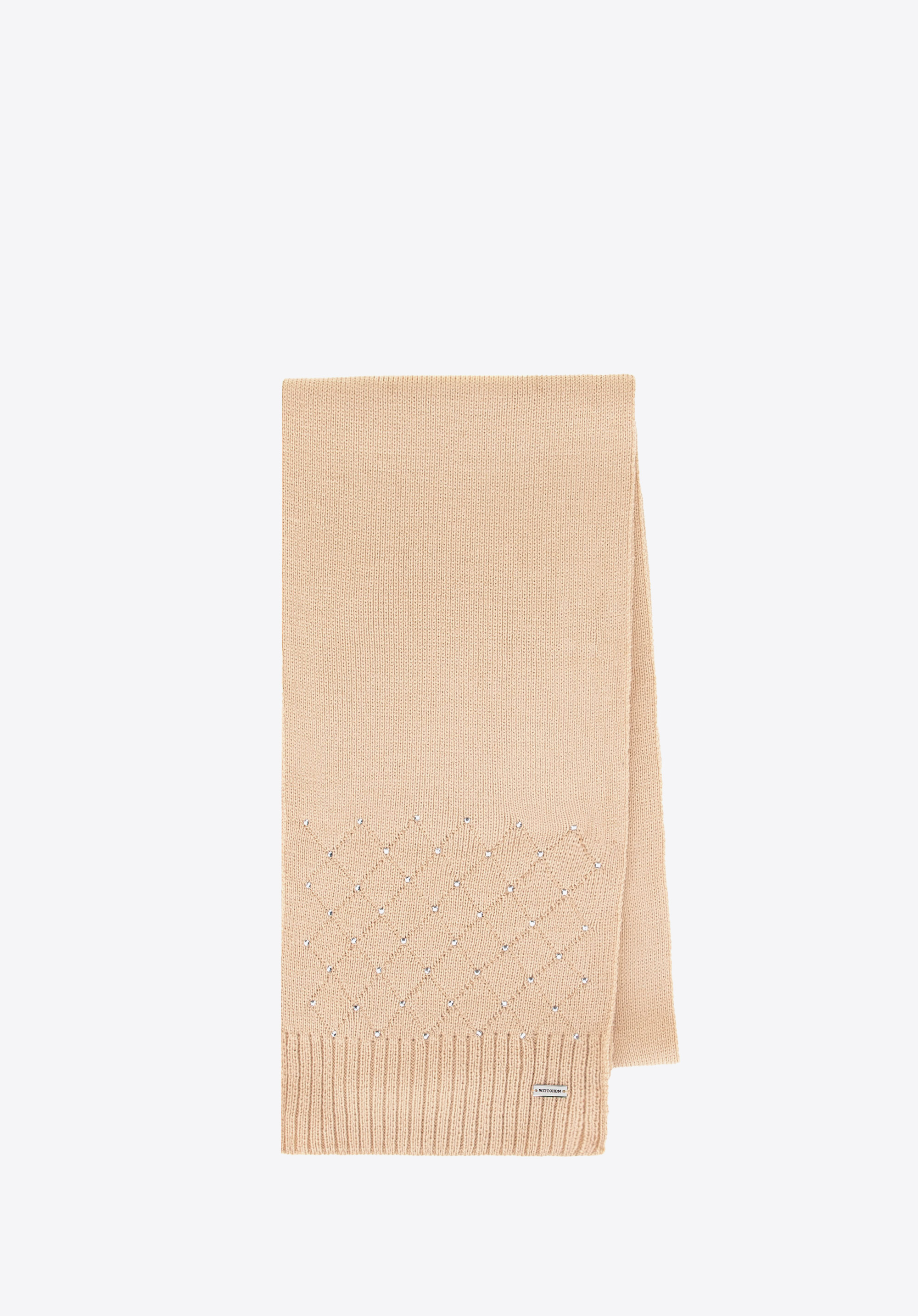 Damenschal mit Strass-Dekor, beige, 101-7F-001-9, Bild 1