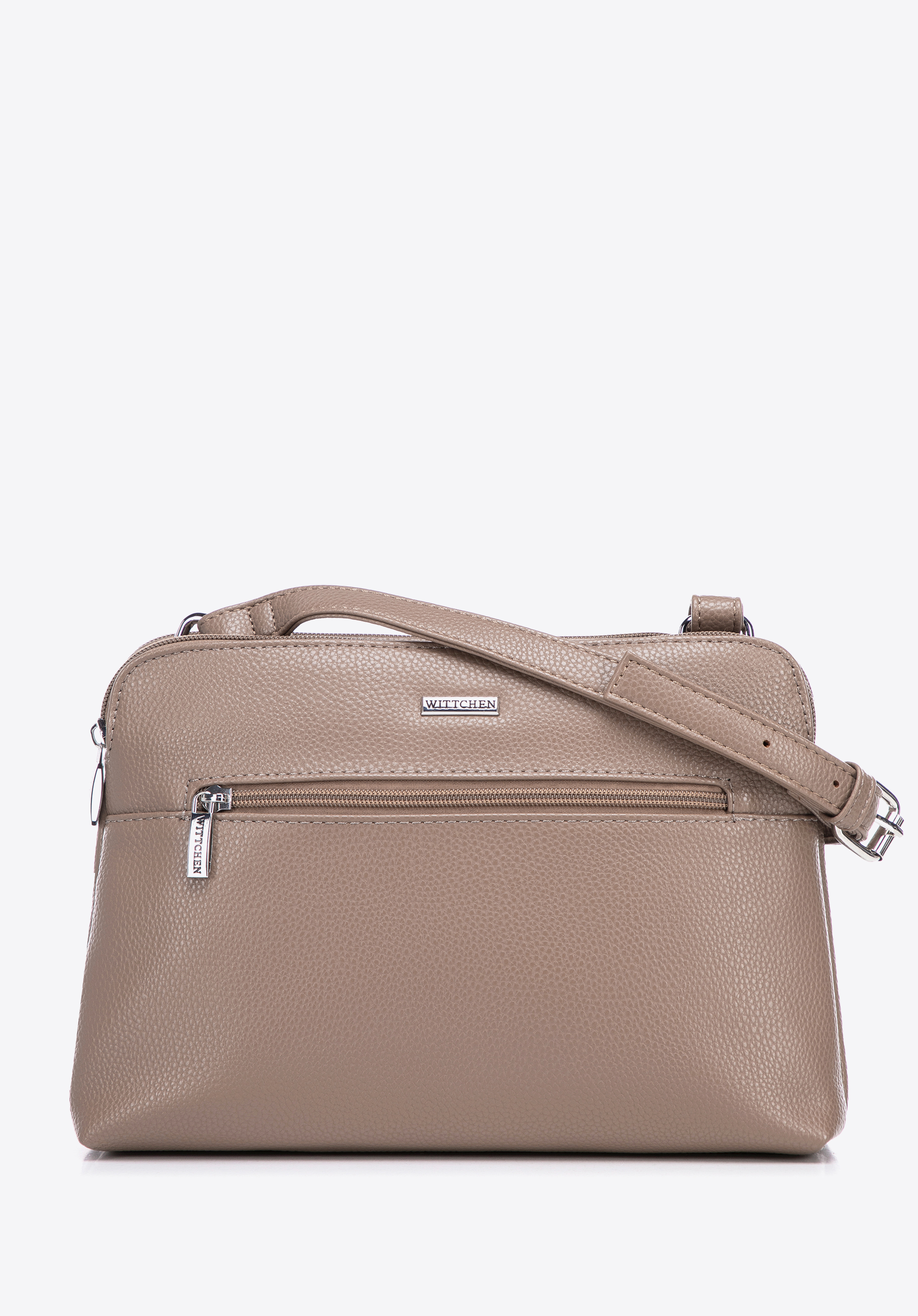 Damentasche mit zwei Fächern aus Öko-Leder, beige, 99-4Y-610-9, Bild 1