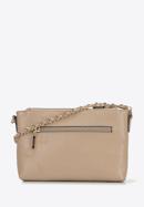 Dreikammer-Umhängetasche für Damen aus Leder mit Monogrammprägung, beige, 95-4E-633-P, Bild 2