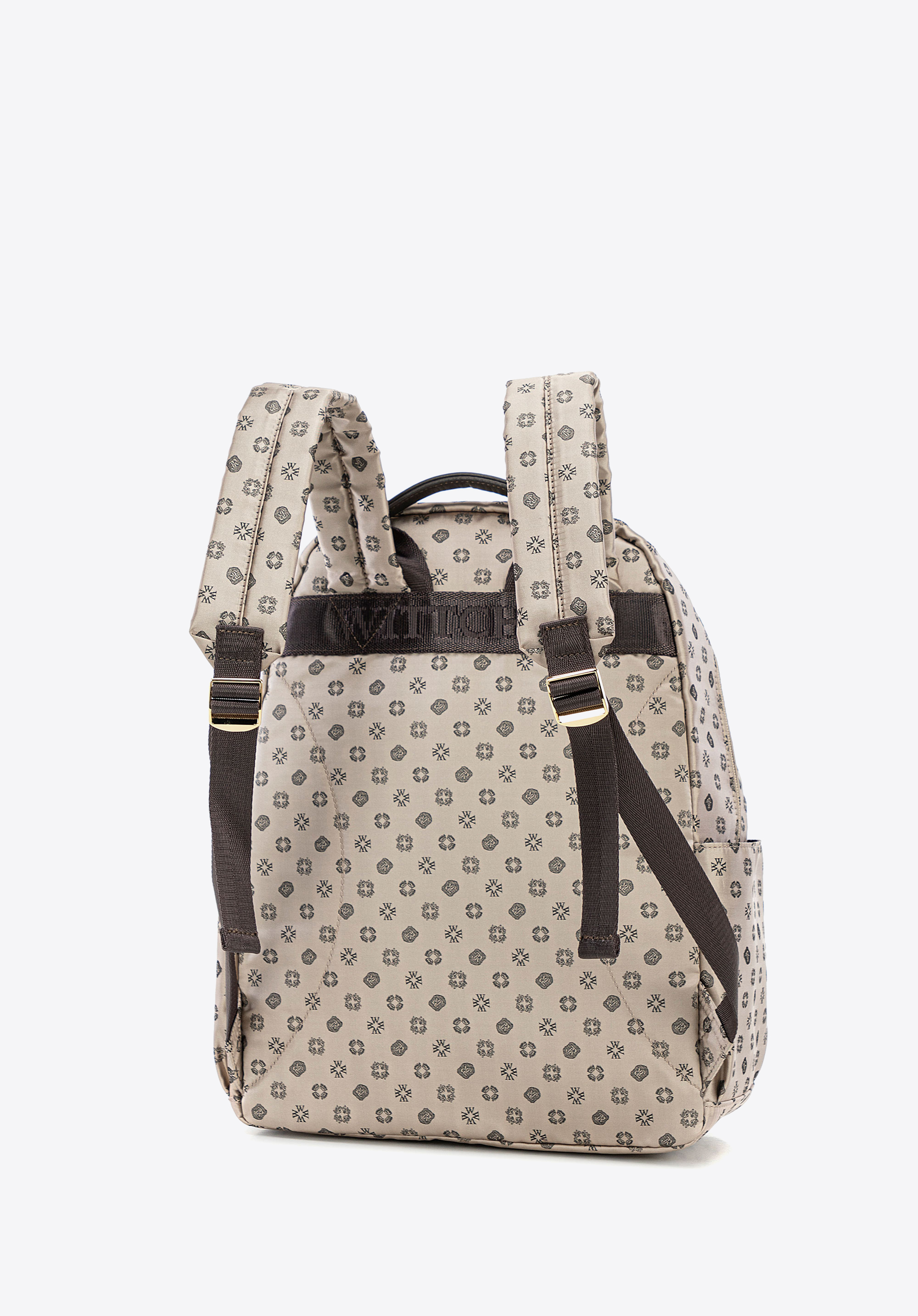 Eleganter Damenrucksack mit Monogramm, beige, 98-4E-900-8, Bild 1