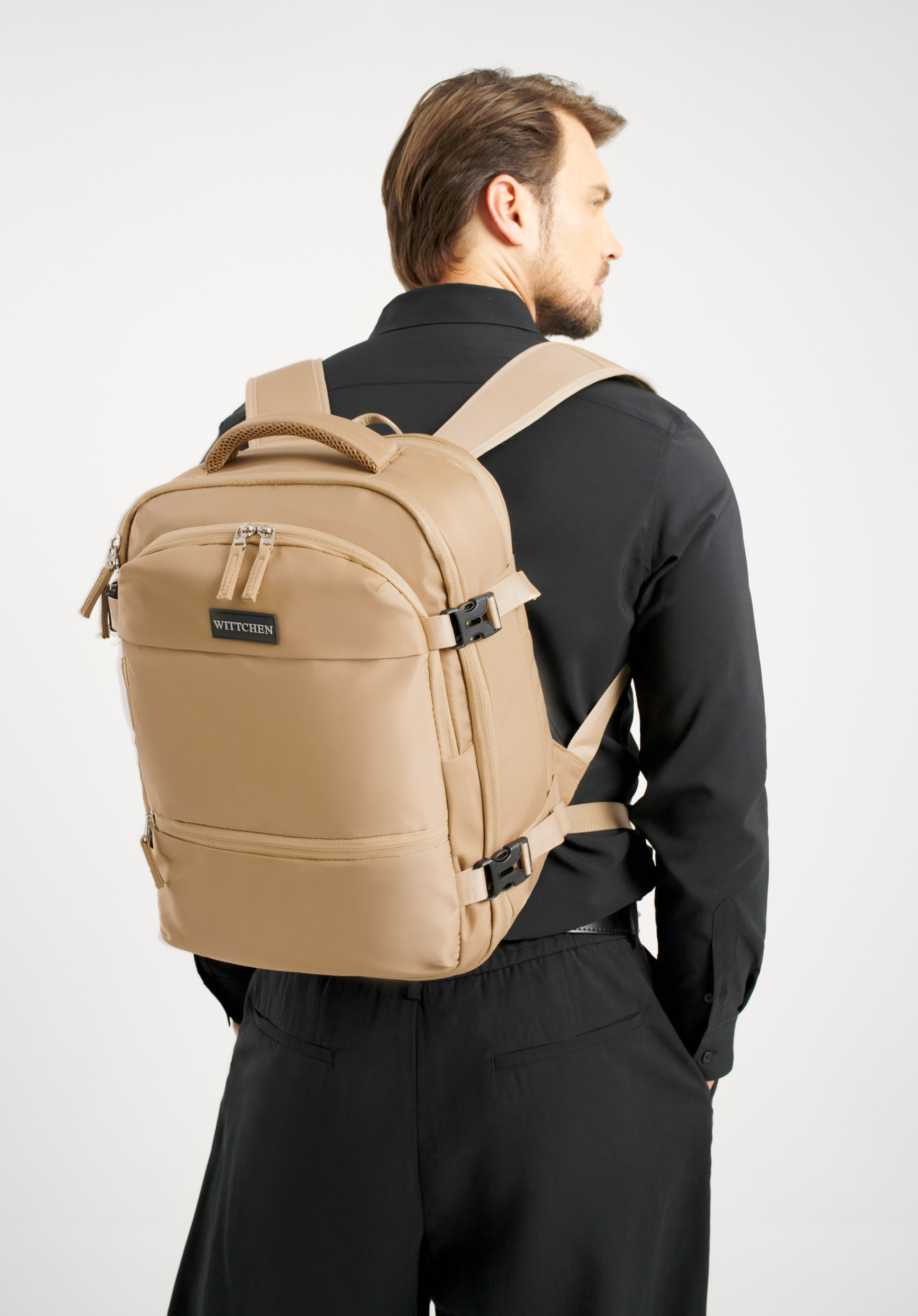 Expandierbarer Multifunktionsrucksack für das Flugzeug, beige, 56-3S-018-87, Bild 1