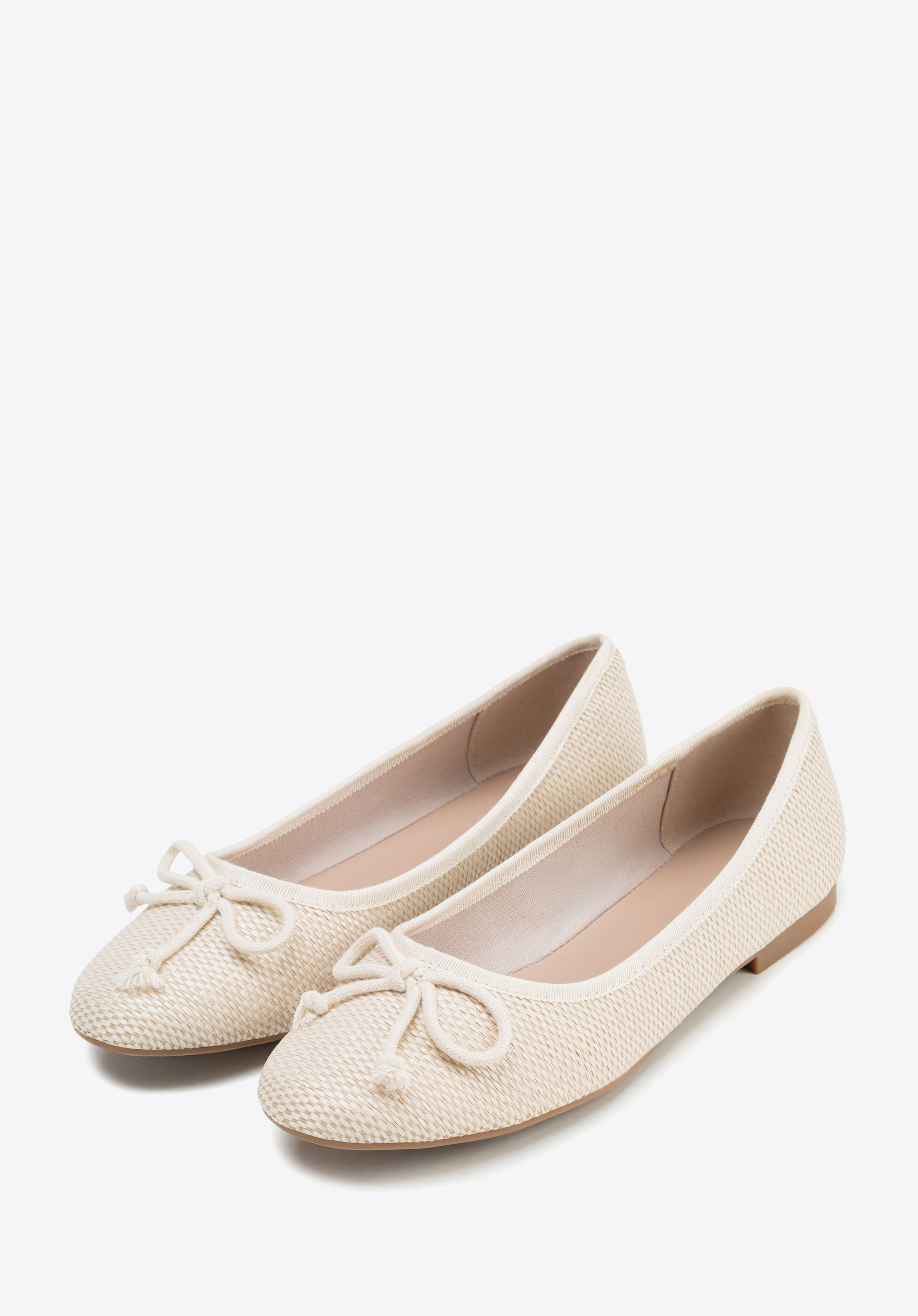Geflochtene Ballerinas mit Schleife, beige, 100-DP-403-9-37, Bild 1