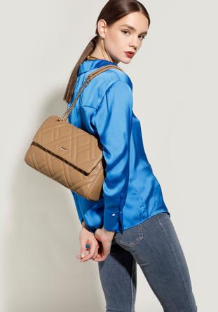 Gesteppte Damentasche an einer Kette, beige, 95-4Y-516-9, Bild 1