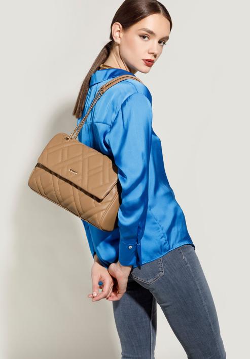 Gesteppte Damentasche an einer Kette, beige, 95-4Y-516-3, Bild 15