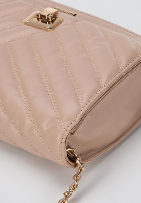 Gesteppte Damentasche aus Ökoleder mit Kette, beige, 94-4Y-519-Y, Bild 4