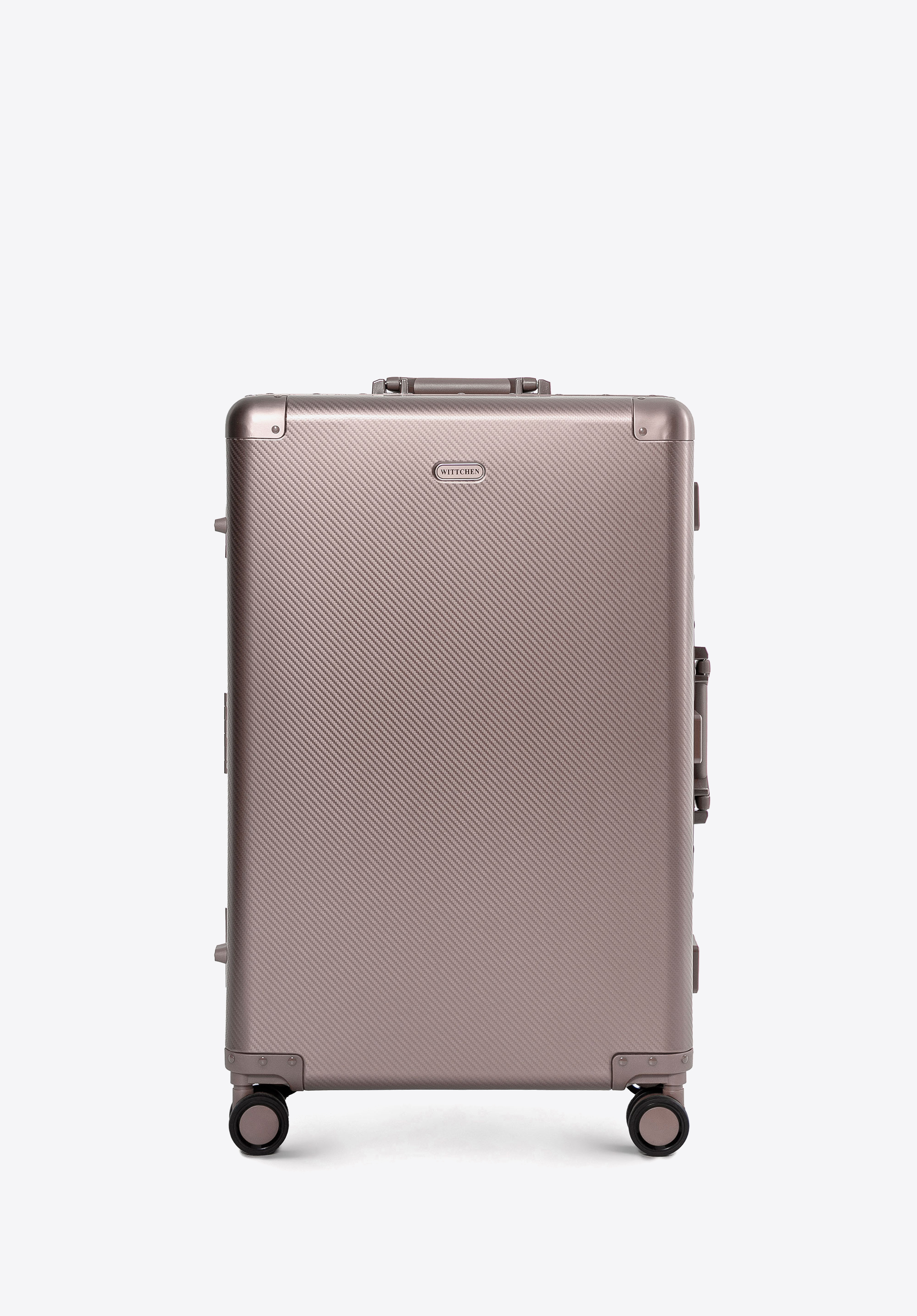 Mittlerer Aluminiumkoffer auf Rollen, beige-grau, 56-3H-102-8M, Bild 1