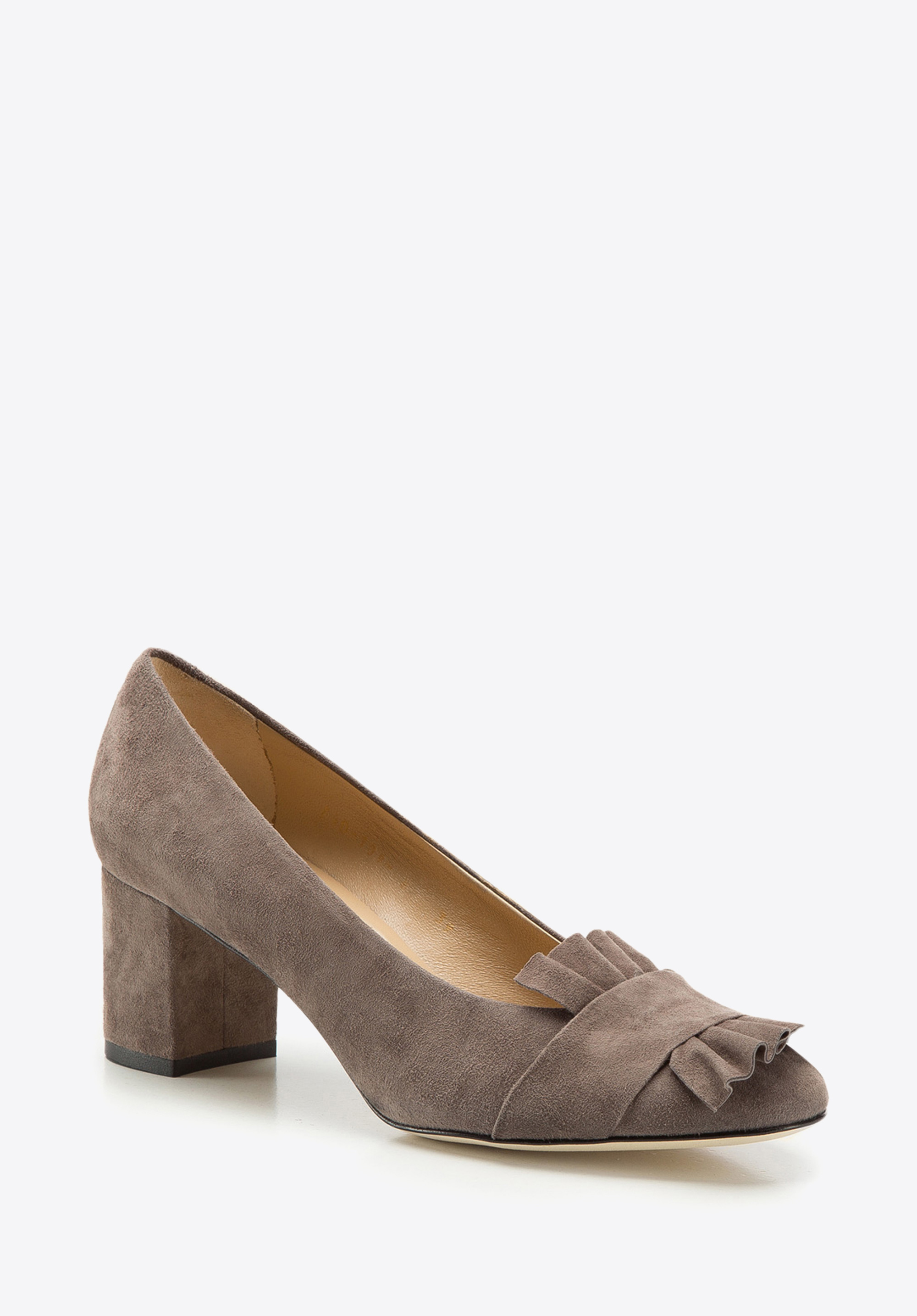 Pumps aus Wildleder mit Fransen, beige-grau, 86-D-109-8-36, Bild 1