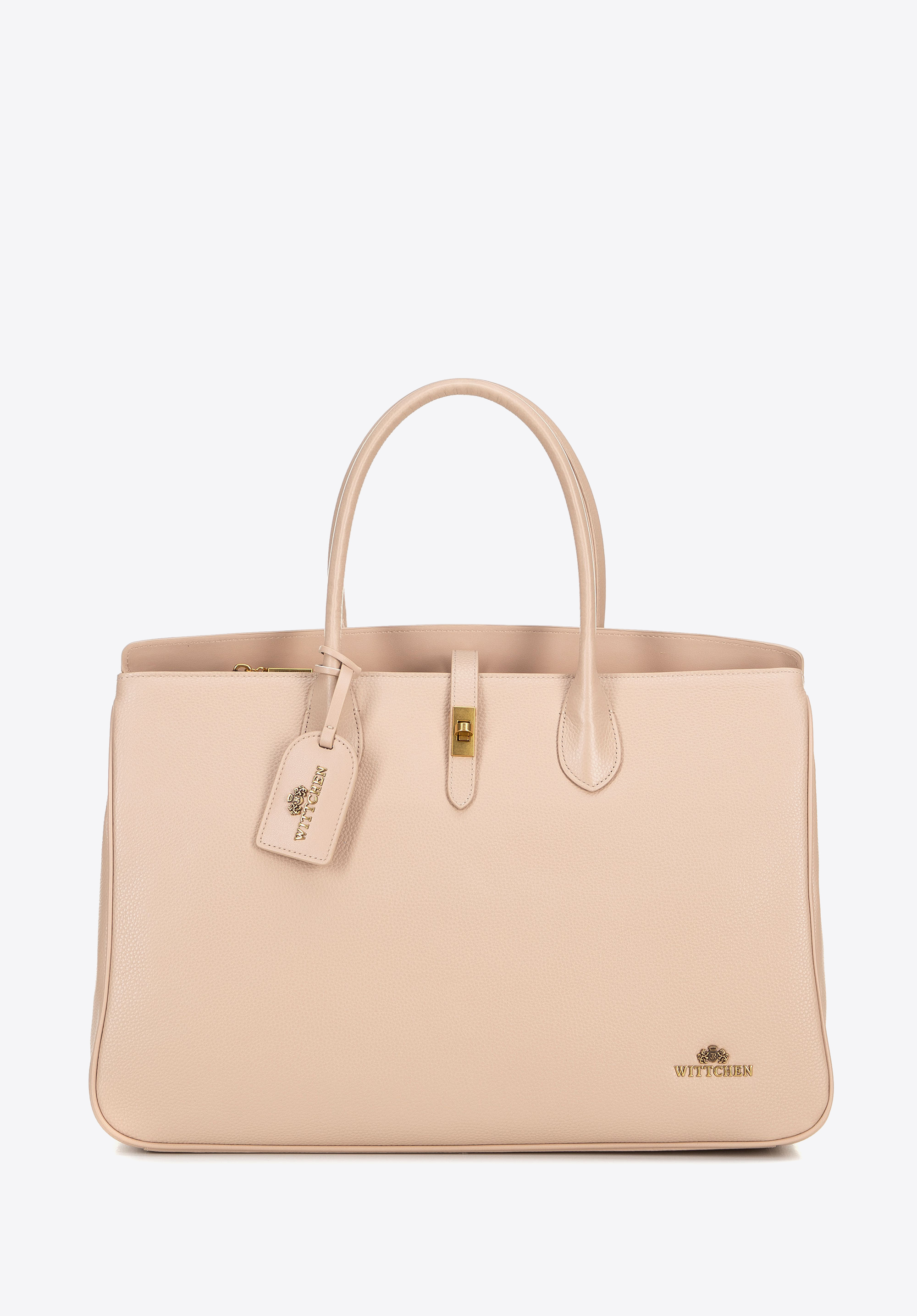 Große Ledertasche, beige, 100-4E-228-9, Bild 1