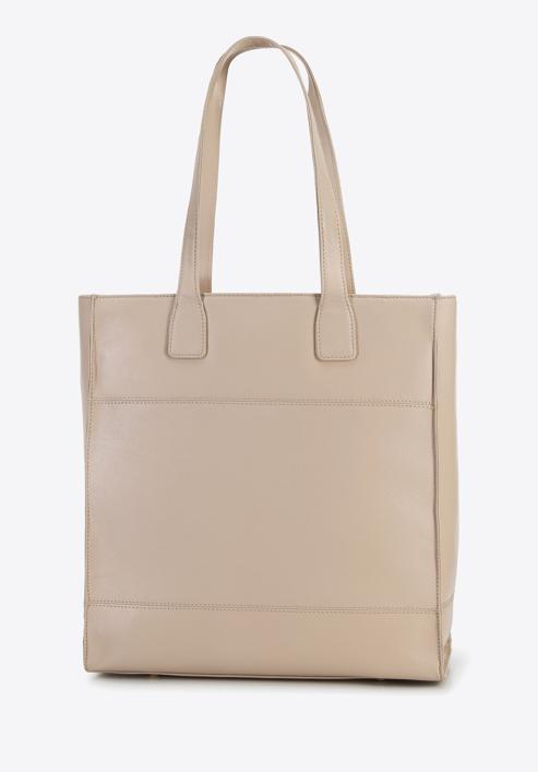 Große Shopper-Tasche aus Saffiano-Leder, beige, 96-4E-004-4, Bild 3