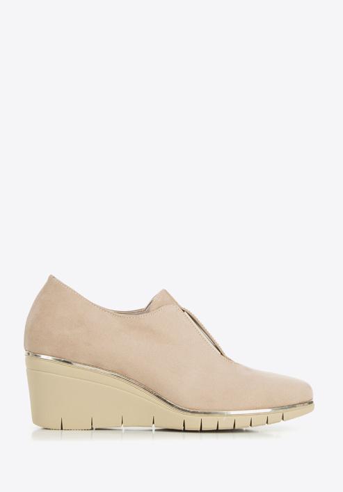 Halbschuhe für Damen mit Keilabsatz, beige, 95-D-650-9-41, Bild 1