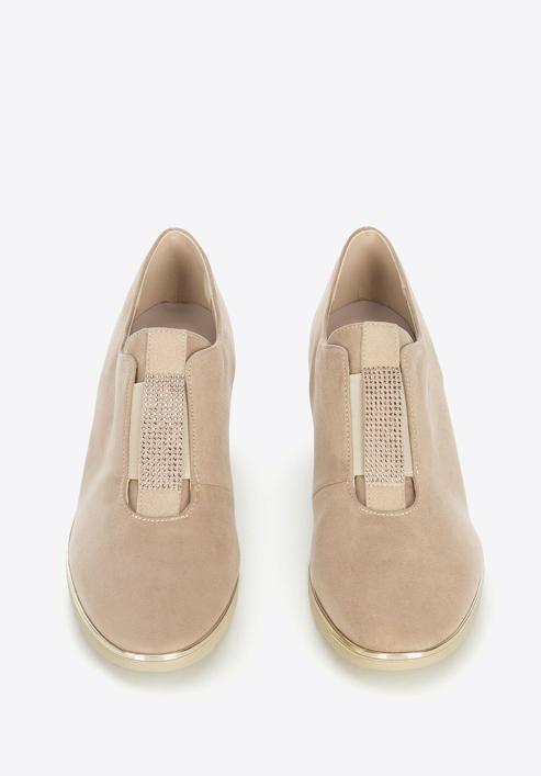 Halbschuhe für Damen mit Keilabsatz, beige, 95-D-650-9-40, Bild 2