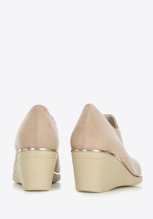 Halbschuhe für Damen mit Keilabsatz, beige, 95-D-650-9-39, Bild 4