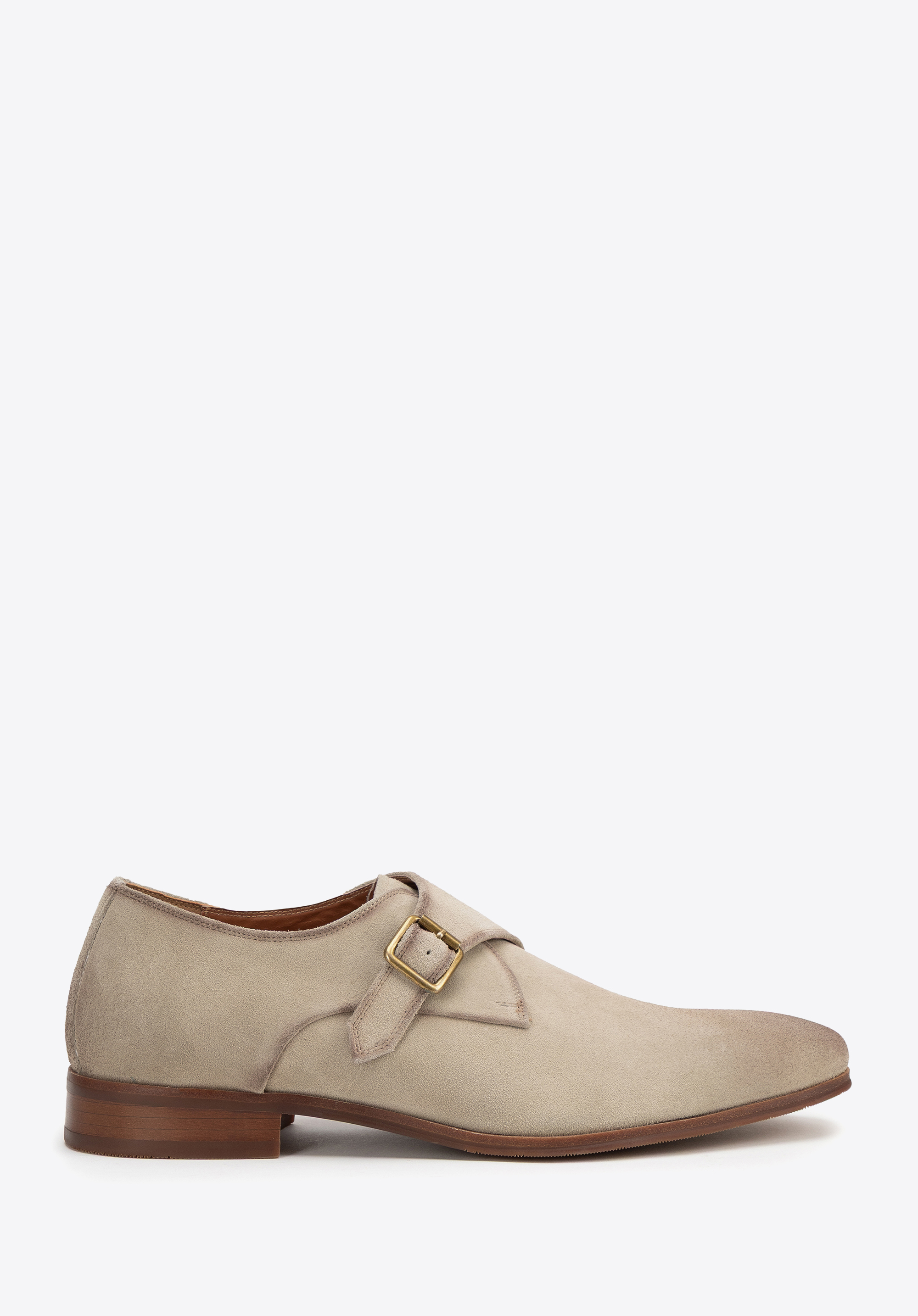 Herren-Monk-Schuhe aus Leder, beige, 100-M-512-9-43, Bild 1