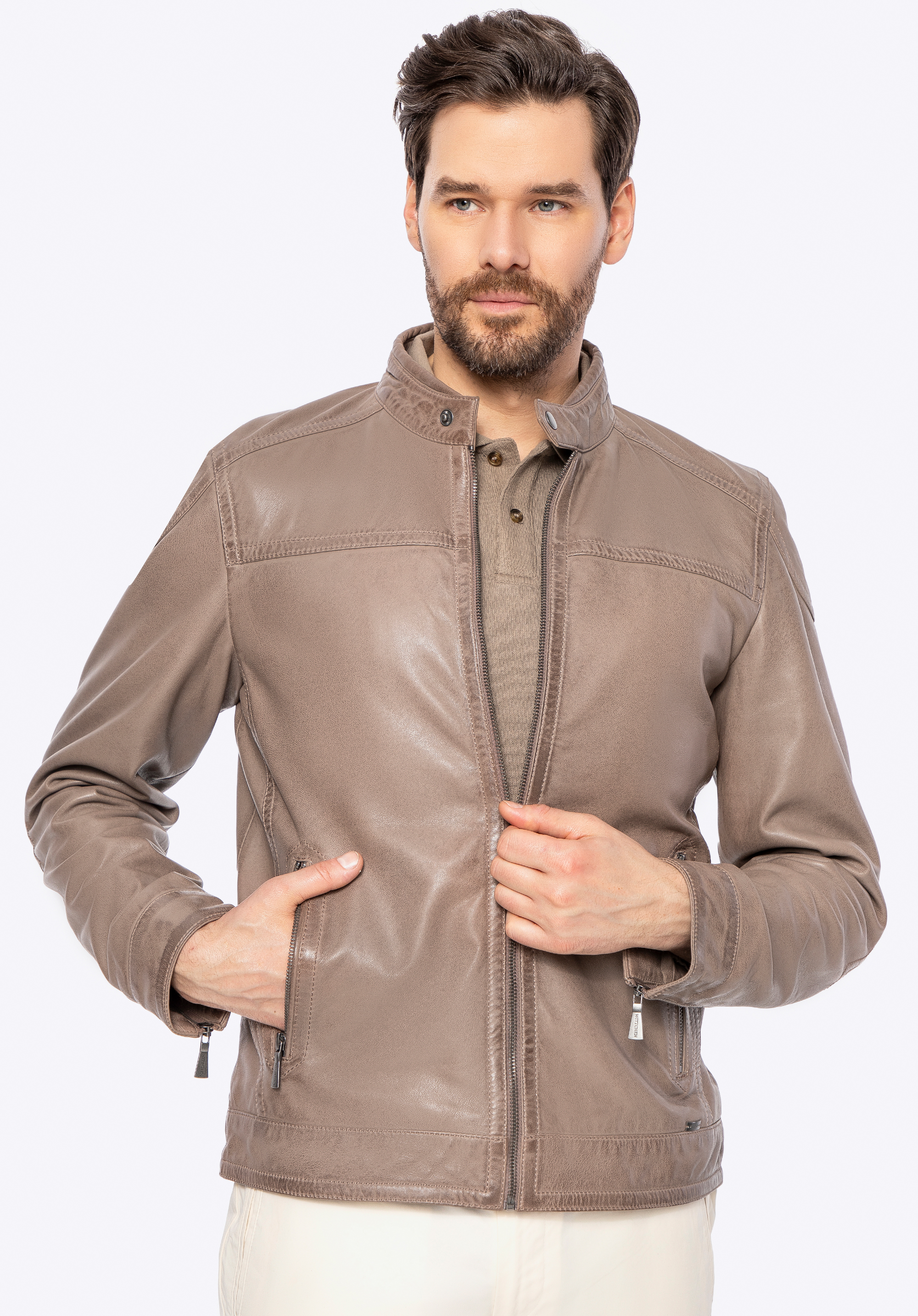 Herren Schafsfell-Jacke, beige, 100-09-413-9-S, Bild 1