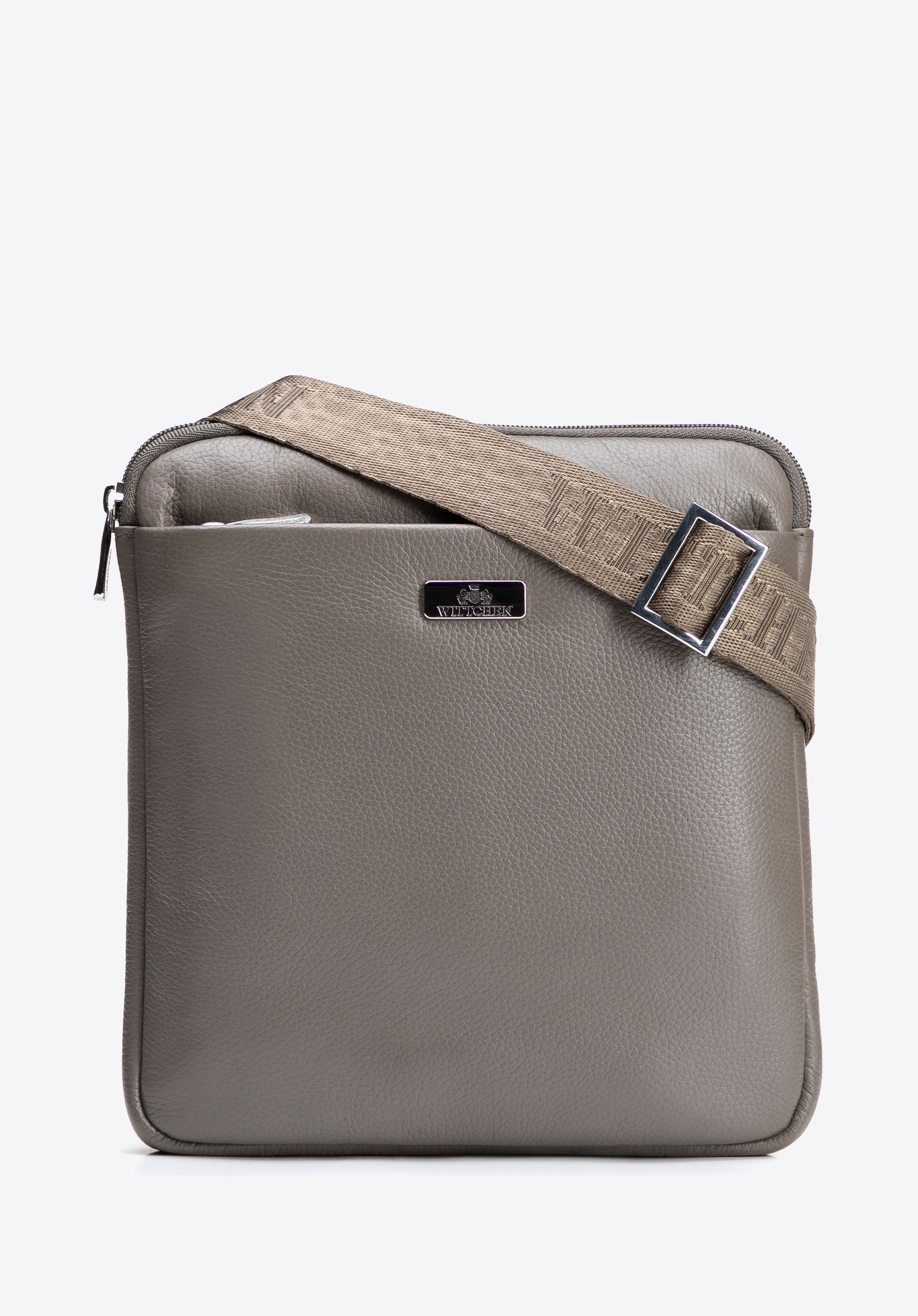 Herren-Umhängetasche aus Leder, beige, 98-4U-901-44, Bild 1