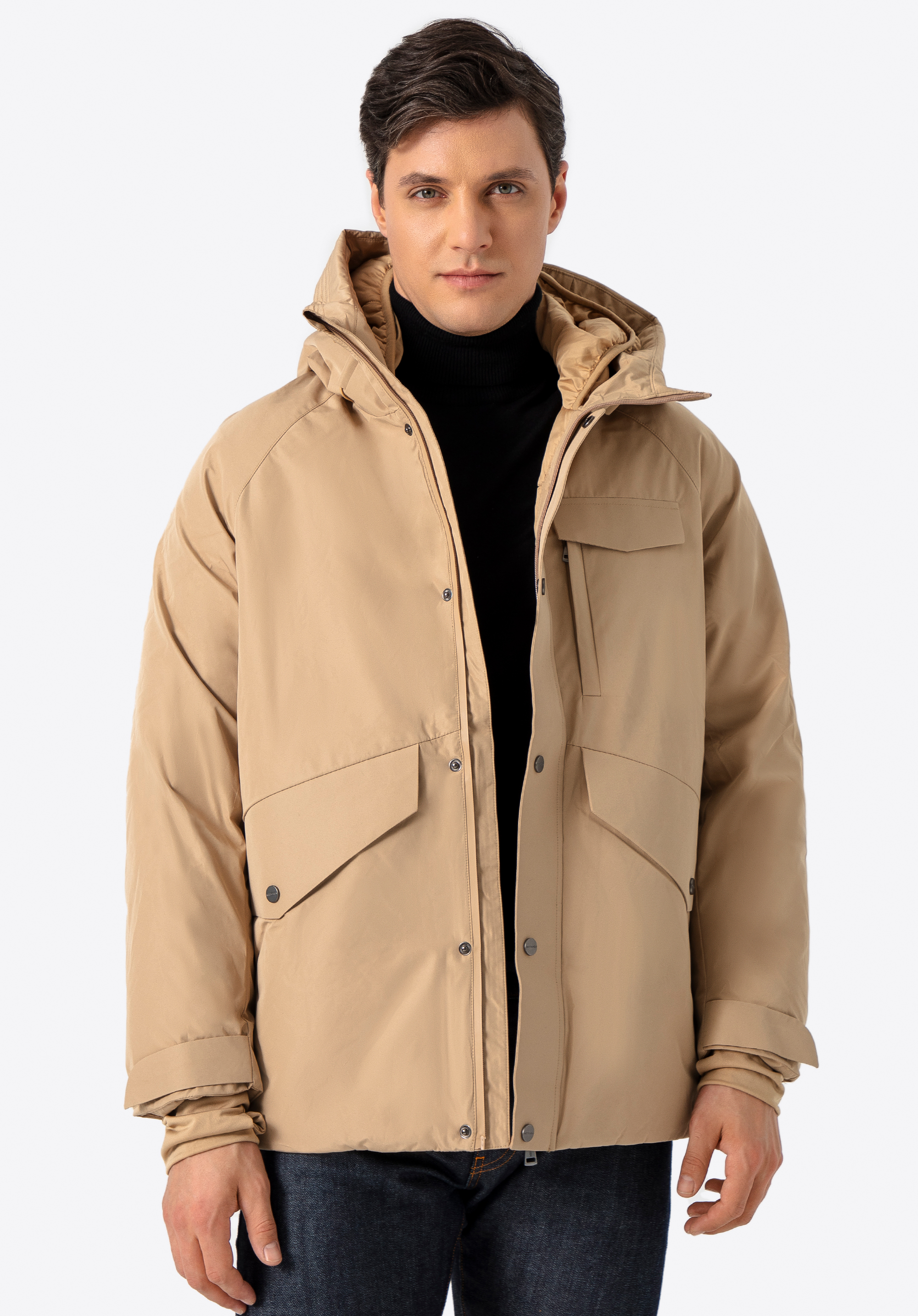 Herren-Winterjacke mit doppelter Kapuze, beige, 93-9D-453-9-2XL, Bild 1