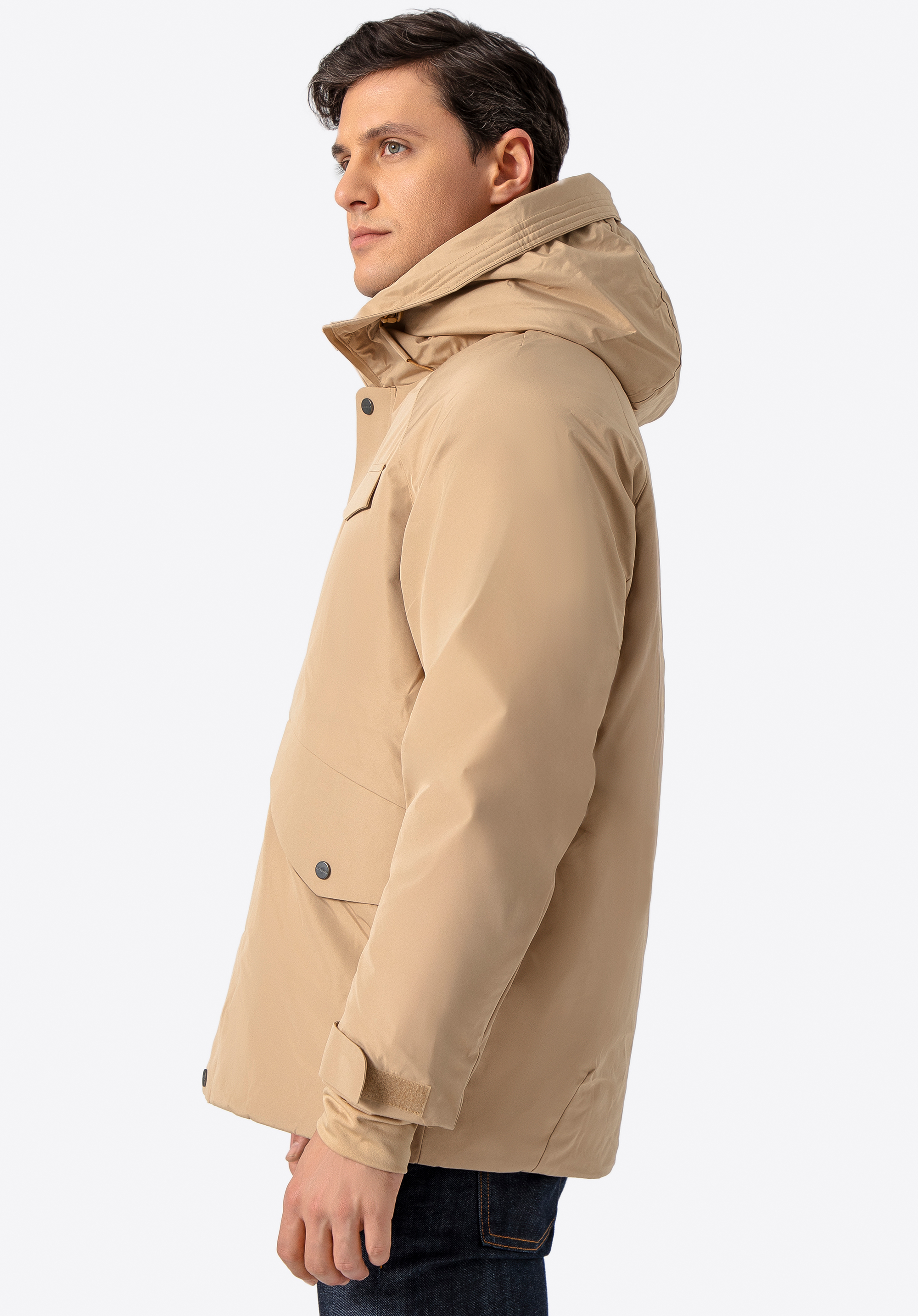 Herren-Winterjacke mit doppelter Kapuze, beige, 93-9D-453-9-S, Bild 1