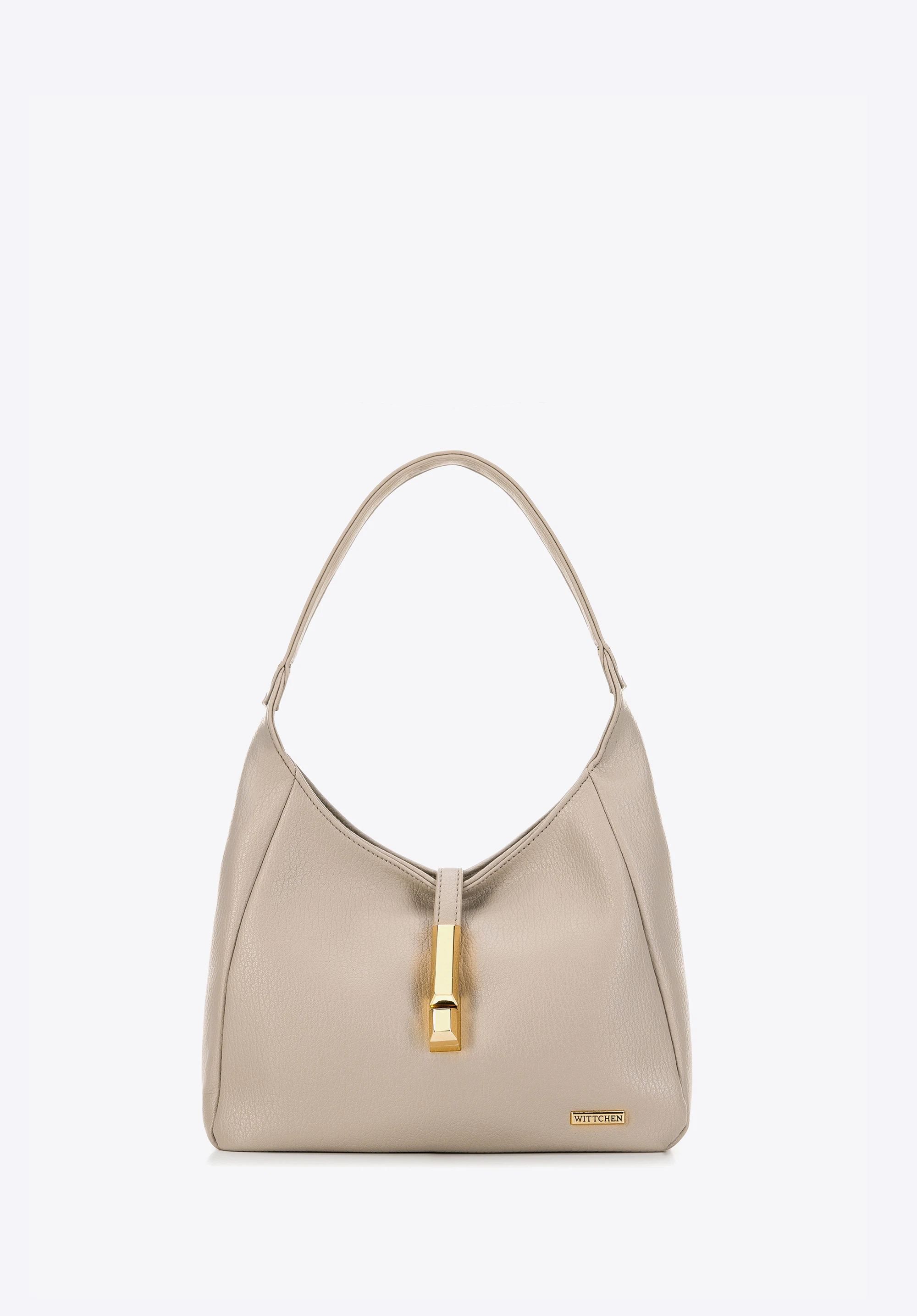 Hobo-Bag für Damen mit dekorativem Schnallenriemen, beige, 99-4Y-402-9, Bild 1